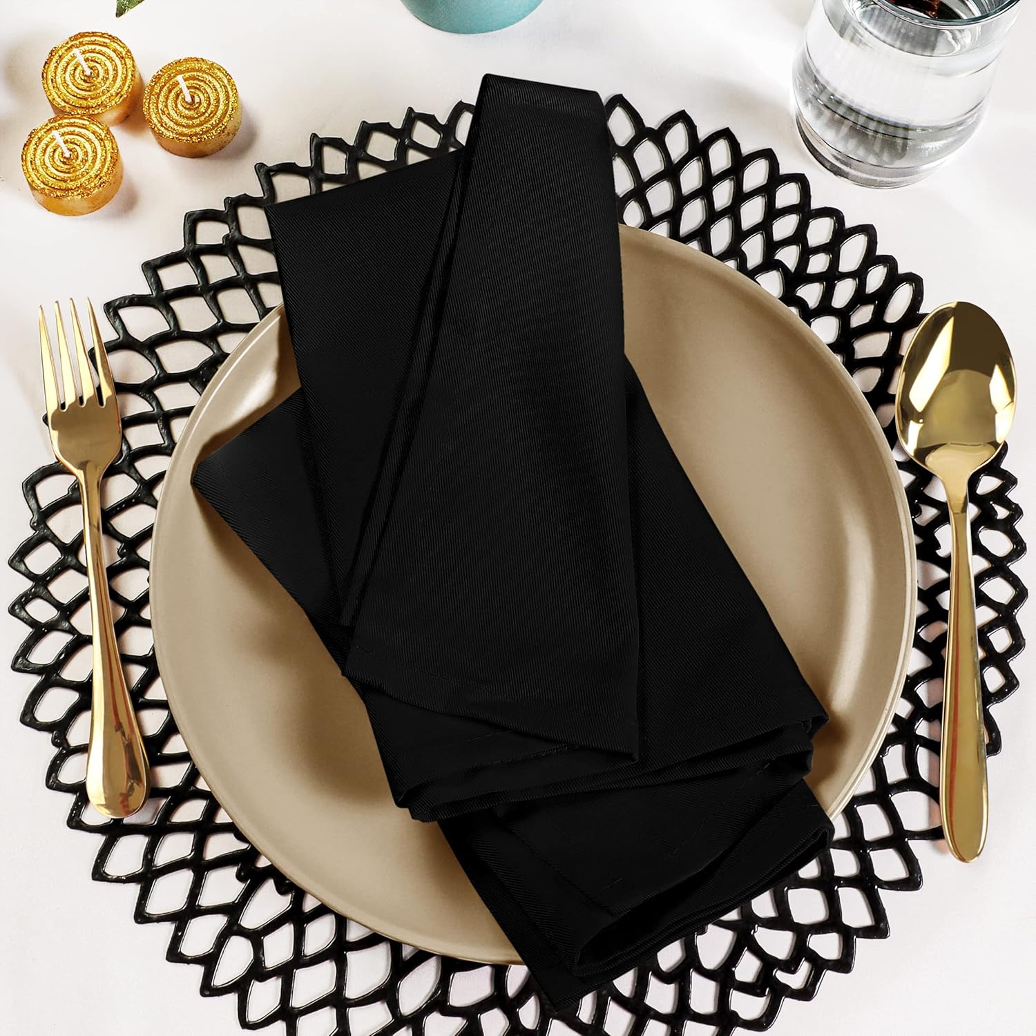 Thumbnail 5 de Utopia Kitchen Stoffservietten 12er Pack Schwarz 46x46 cm