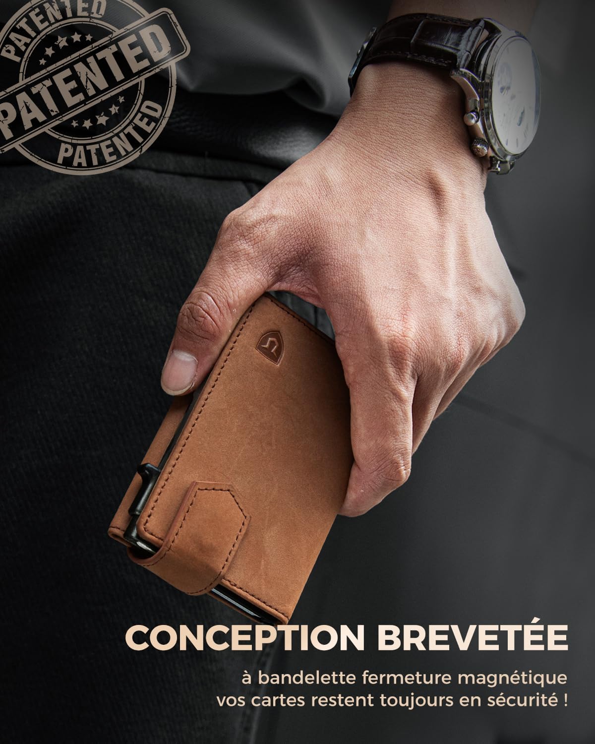 Detalle de LORZOR Portefeuille Homme Cuir avec Porte Monnaie XXL