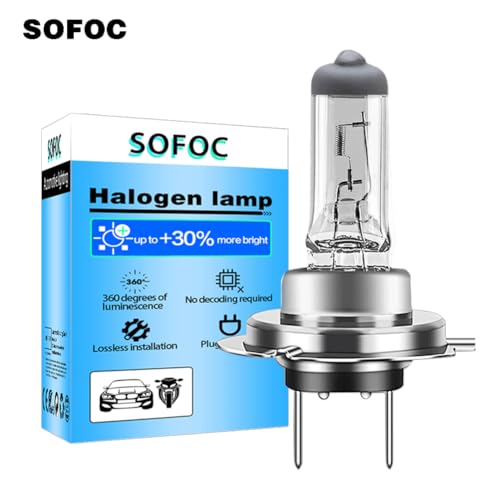 Detalle de SOFOC H7 Bulb 12V PX26D 64210 — Phare de Voiture Blanc Chaud 2000 Lumens, 100W (2 pièces)