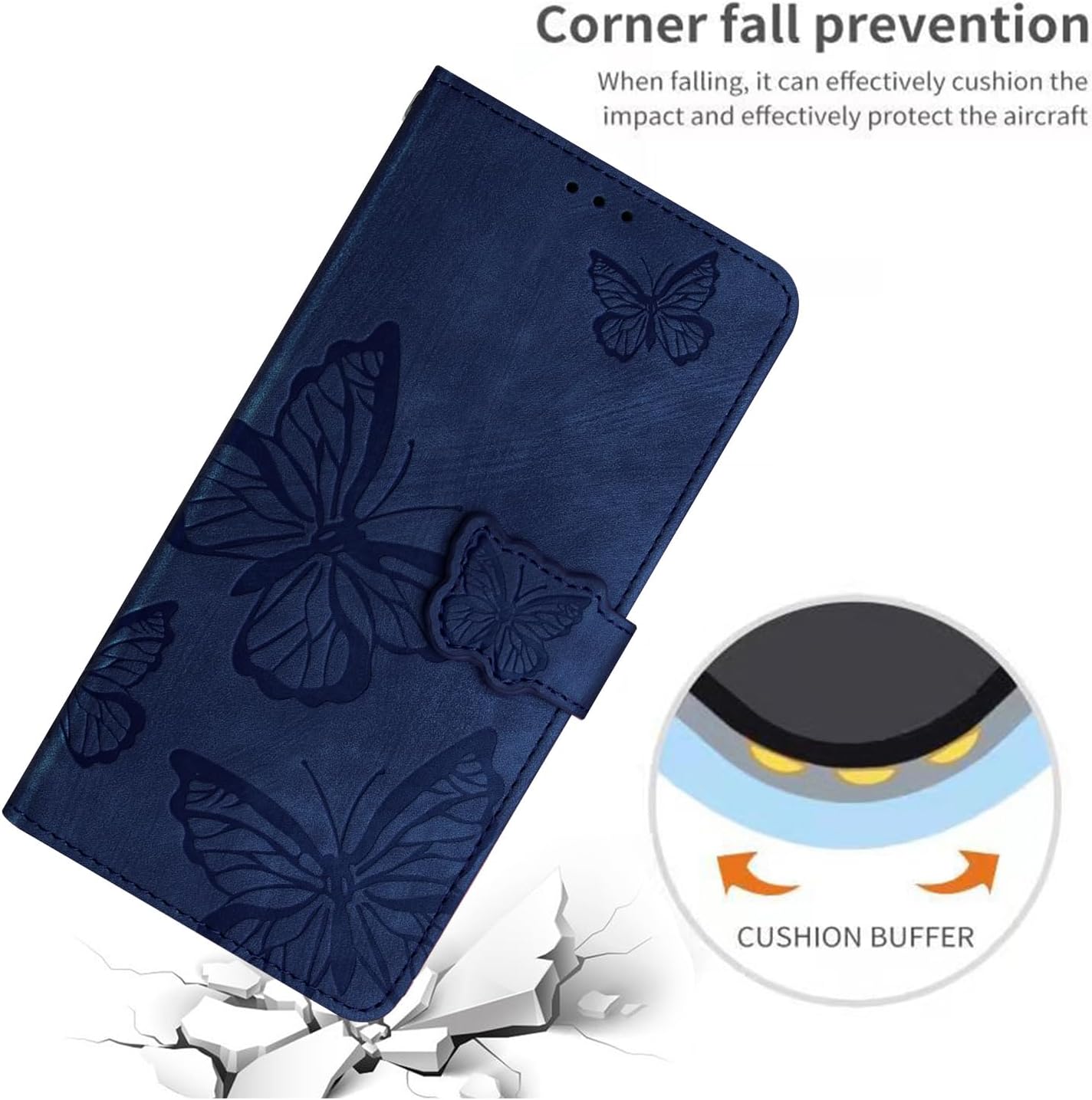 Thumbnail 6 de CXTcase Flip Case für Samsung Galaxy A54 5G – magnetische Schmetterlings-Lederhülle aus PU Leder in Blau
