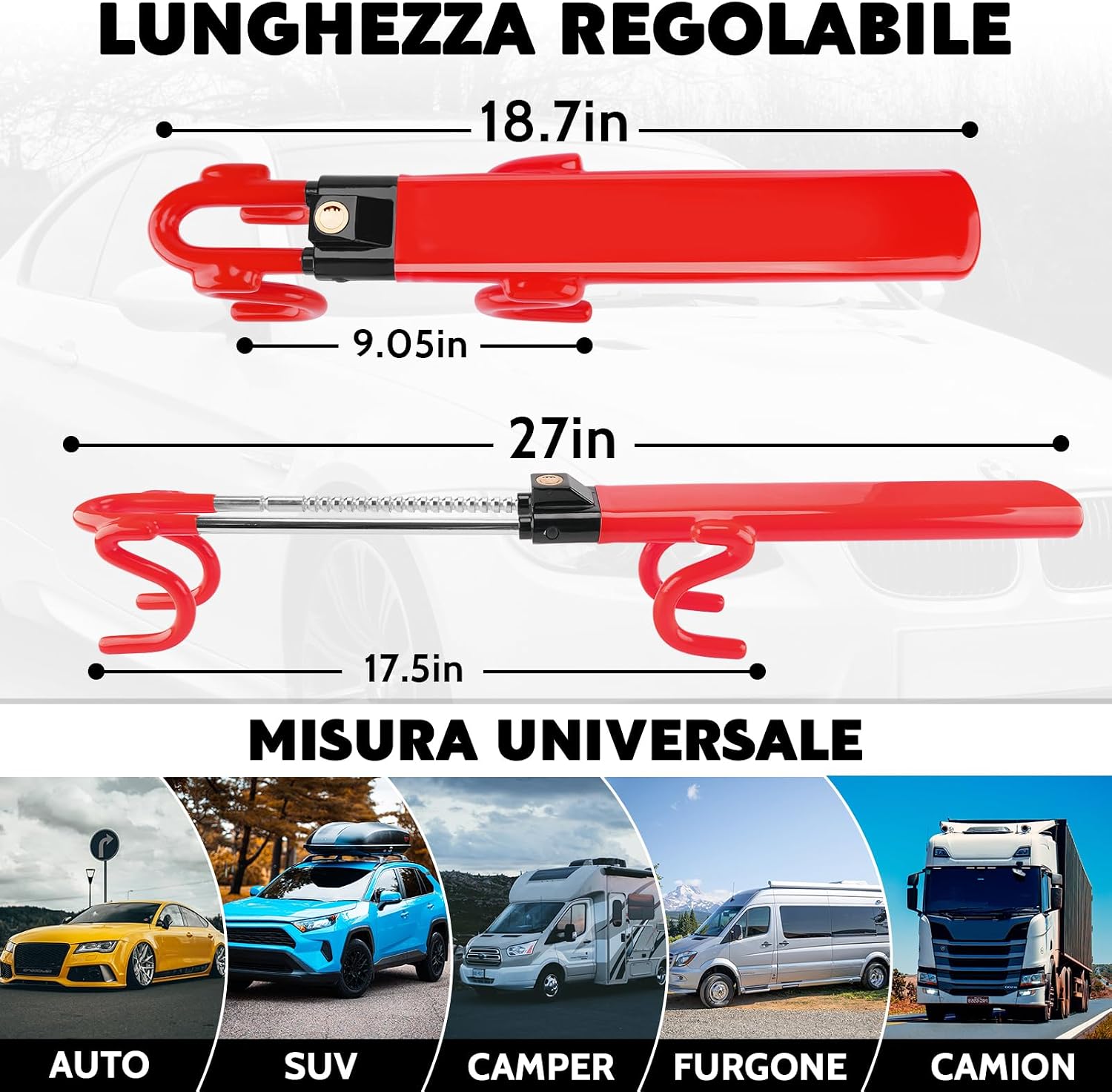Thumbnail 6 de Tevlaphee Blocca Sterzo Auto regolabile 5,5–13,8"