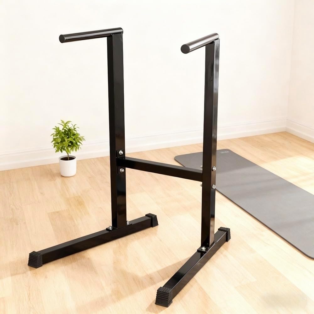 Detalle de Yaheetech Dip Station per Allenamento Gym Home — Stazione Fitness in Acciaio, Dip Parallele e Trazioni