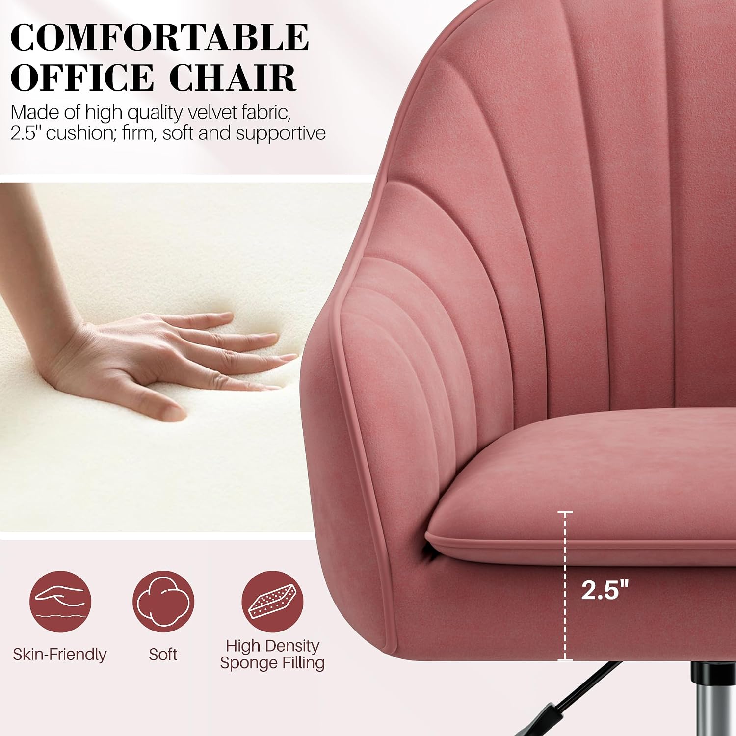 Thumbnail 2 de BestEra Vanity Chair with Wheels