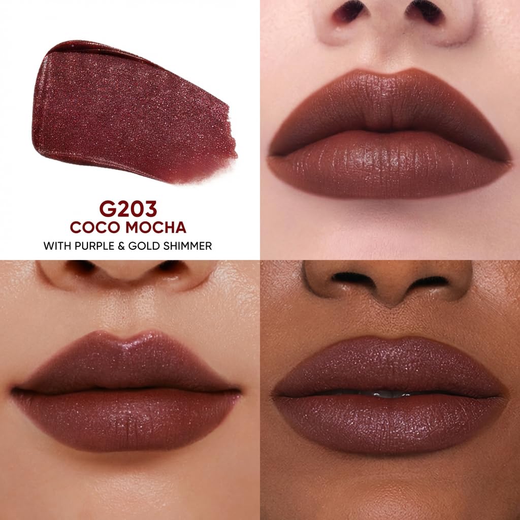 Detalle de JUDYDOLL G203 Coco Mocha Lipstick with Velvet Matte Finish and Subtle Shimmer