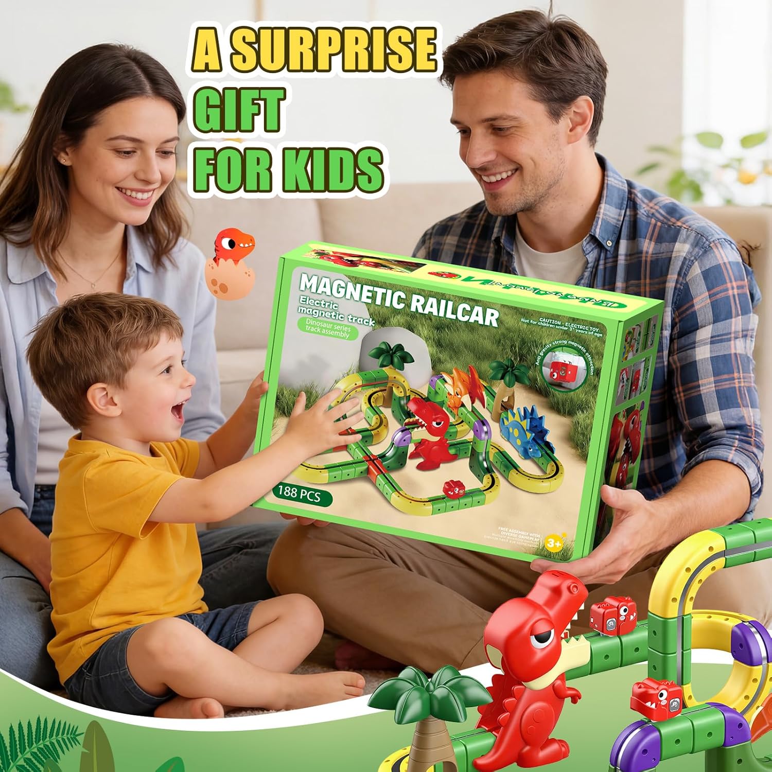 Thumbnail 6 de 188 PCS Track Fusion Toy: Dinosaur Discovery Track Set for 3–12 Year Olds