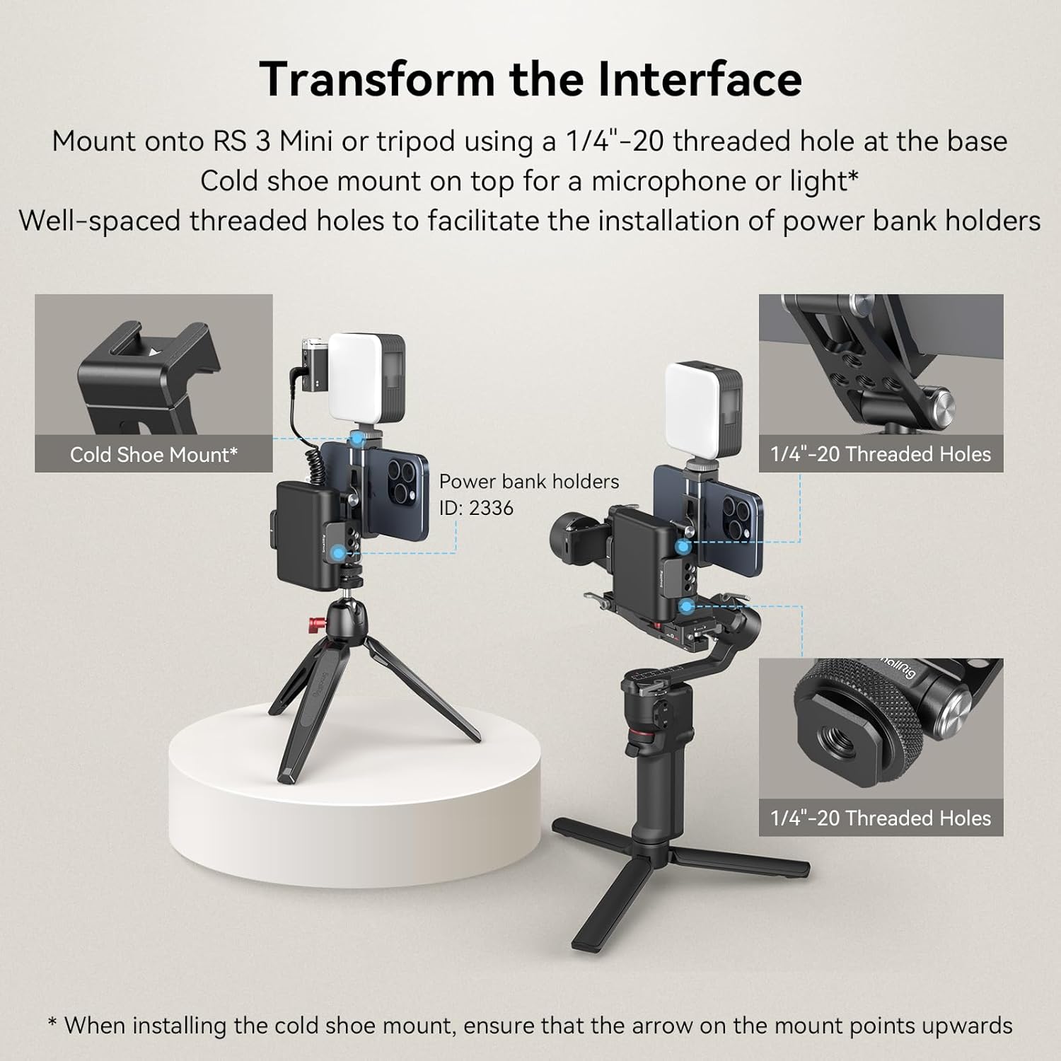 Thumbnail 5 de SMALLRIG 4382 universal phone support with cold shoe mount
