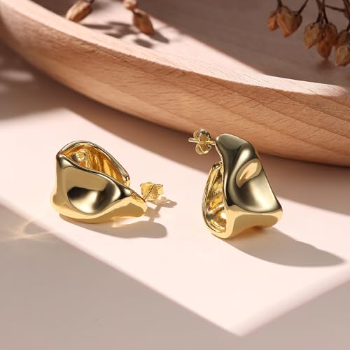 Detalle 2 de Adramata Ohrringe Gold Damen Ohrringe Silber 925 Chunky Creolen