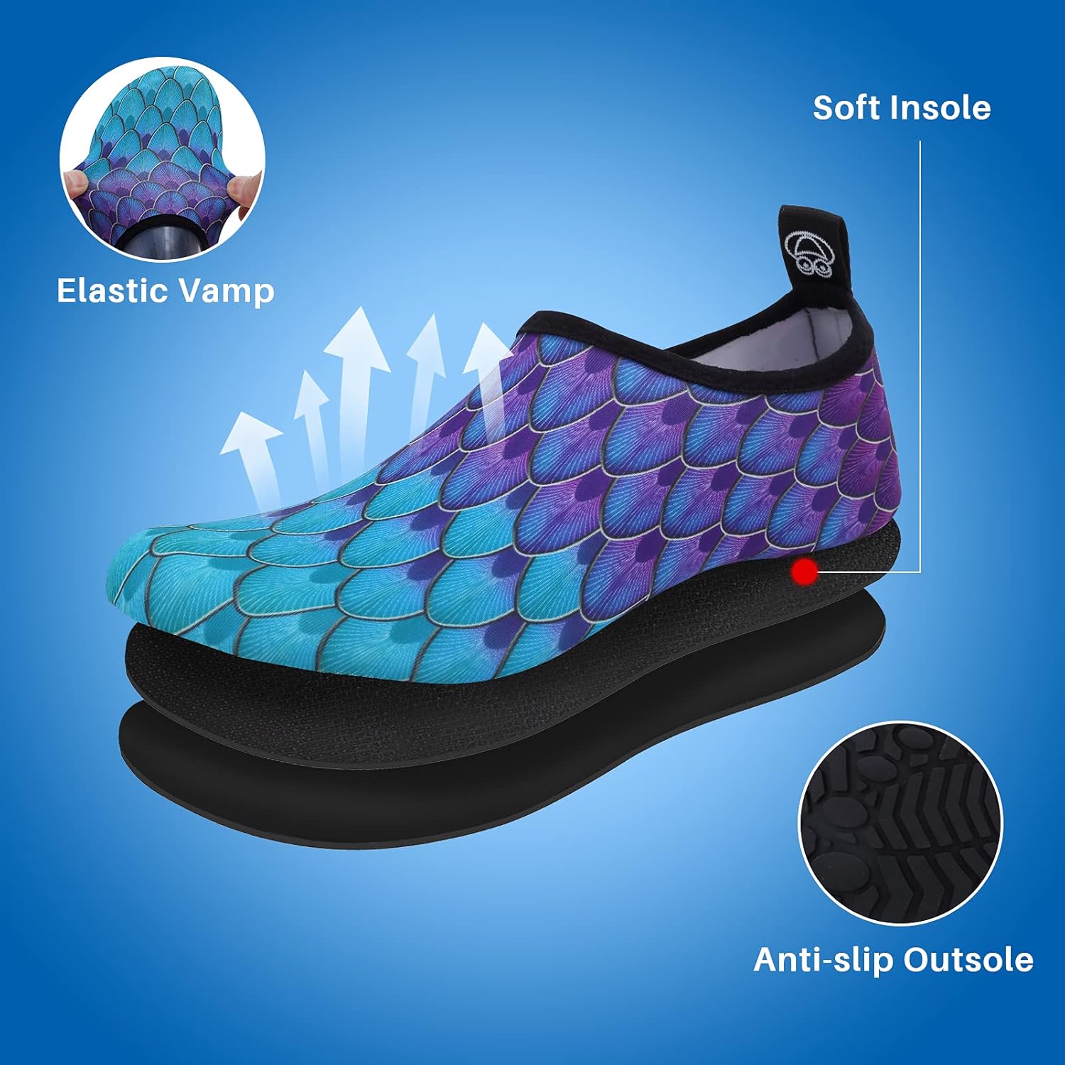 Detalle de Mabove Swim Water Shoes Socks Barefoot Protecting for Sea, Beach, Pool