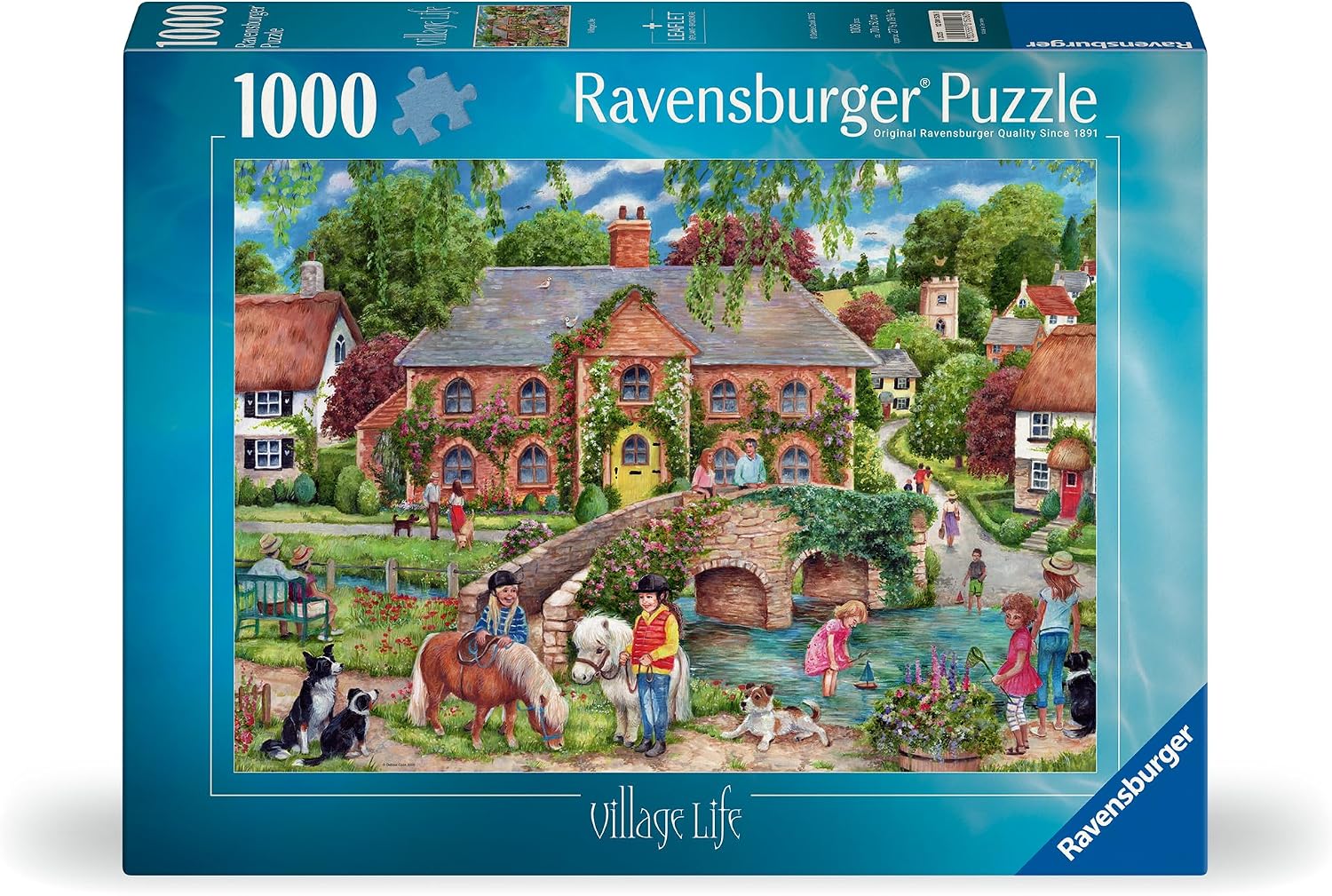 Detalle 2 de Ravensburger Village Life 1000 Piece Jigsaw Puzzle (Age 12+), 70 x 50cm completed