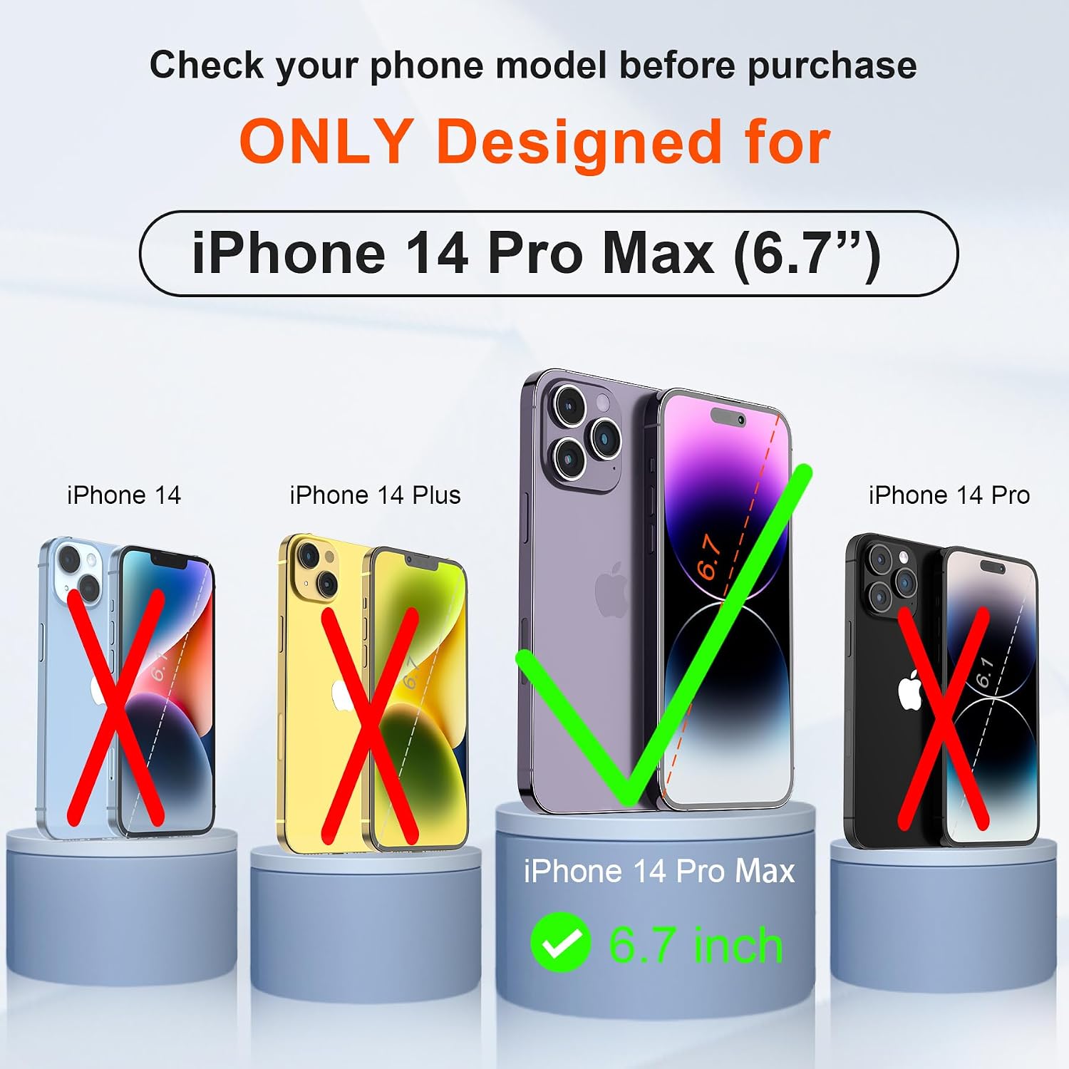 Detalle de ORETECH Hülle für iPhone 14 Pro Max (6,7 Zoll) mit Mag-Safe, stoßfester Rückseite & 2 Displayschutzfolien – Schwarz