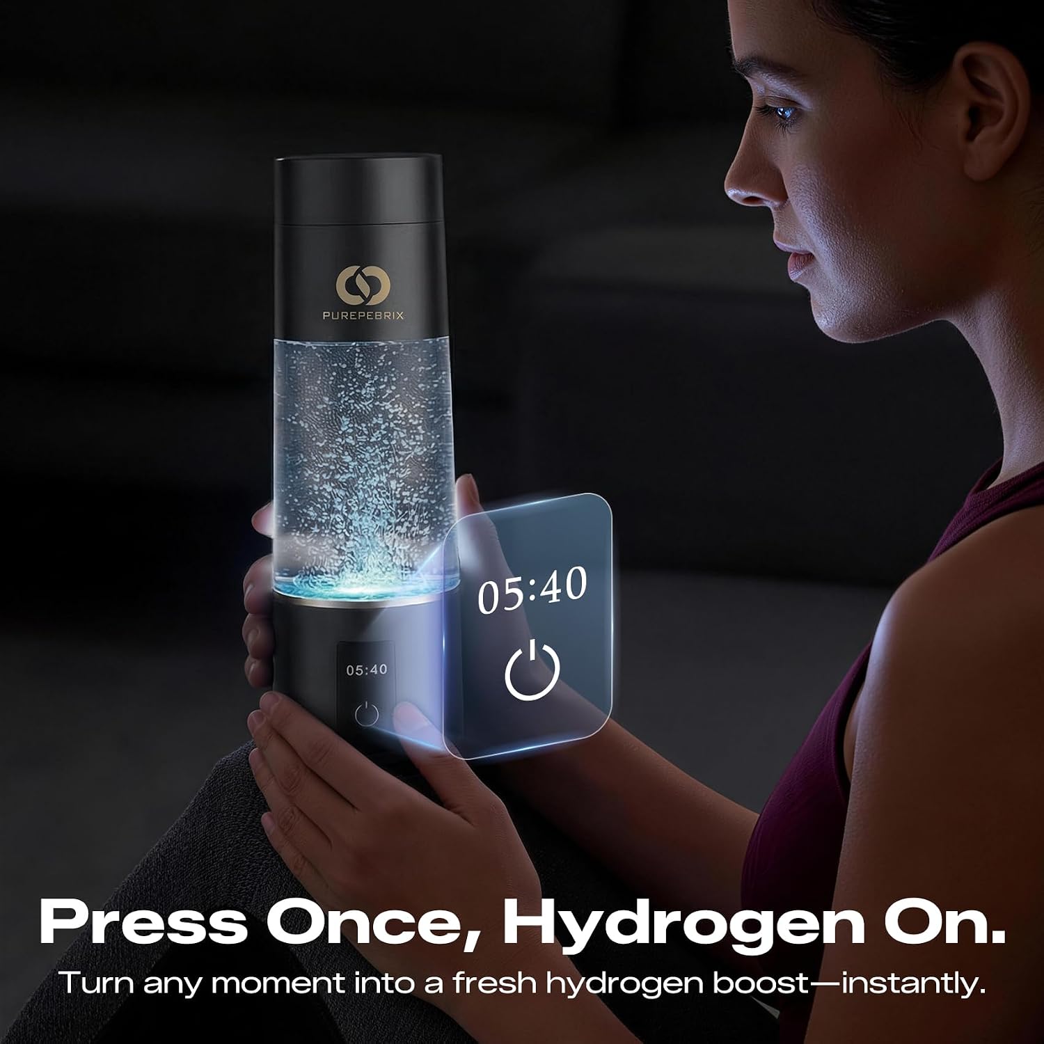 Detalle 2 de PUREPEBRIX Hydrogen Water Bottle H4000