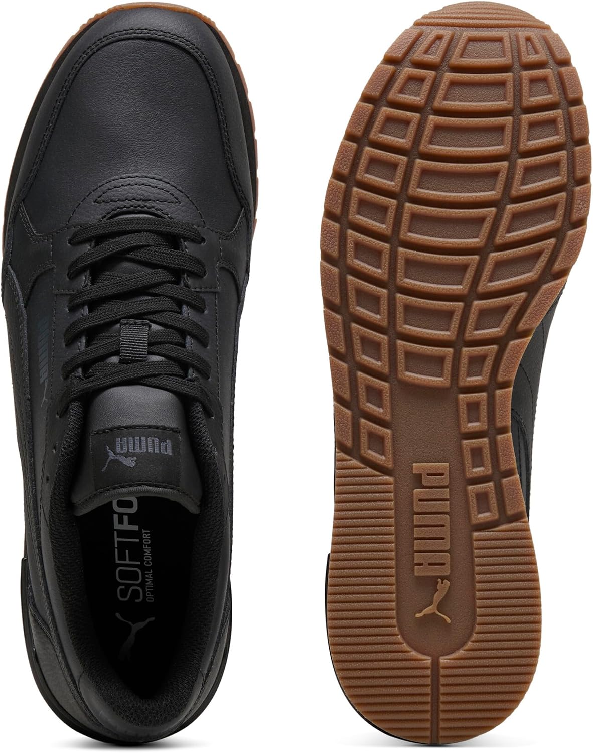 Detalle de PUMA ST Runner V4 L Unisex-Sneaker – Schwarz/Strong Grey-Gum, Größe 9 UK