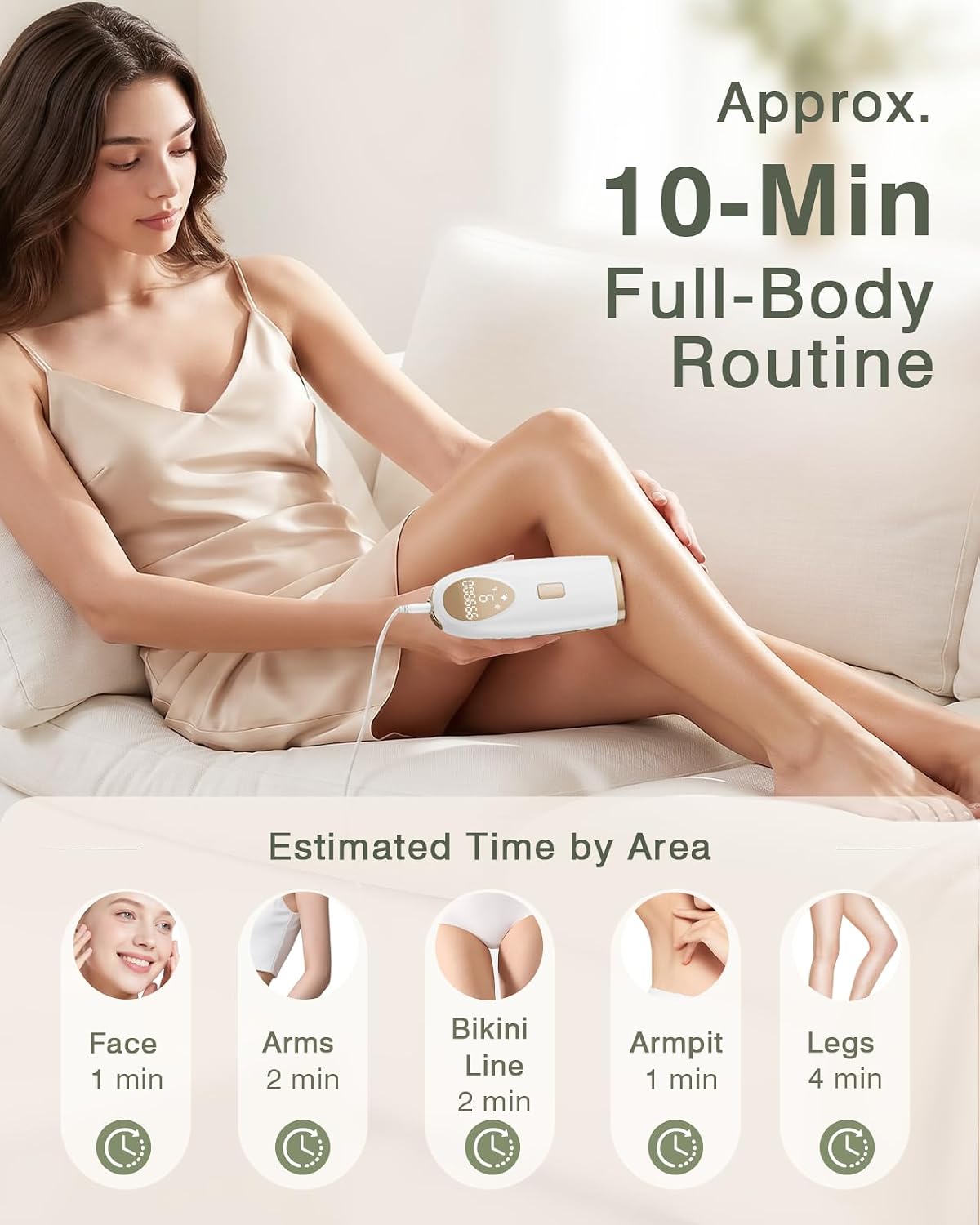 Detalle 2 de TIIMAGIC IPL Laser Hair Removal Device for Home Use with Ice Cooling (9 Levels, 999,900 Flashes) - White