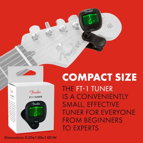 Detalle de Fender FT-1 Pro Gen 2 Clip-On Chromatic Tuner for Guitar, Bass & More