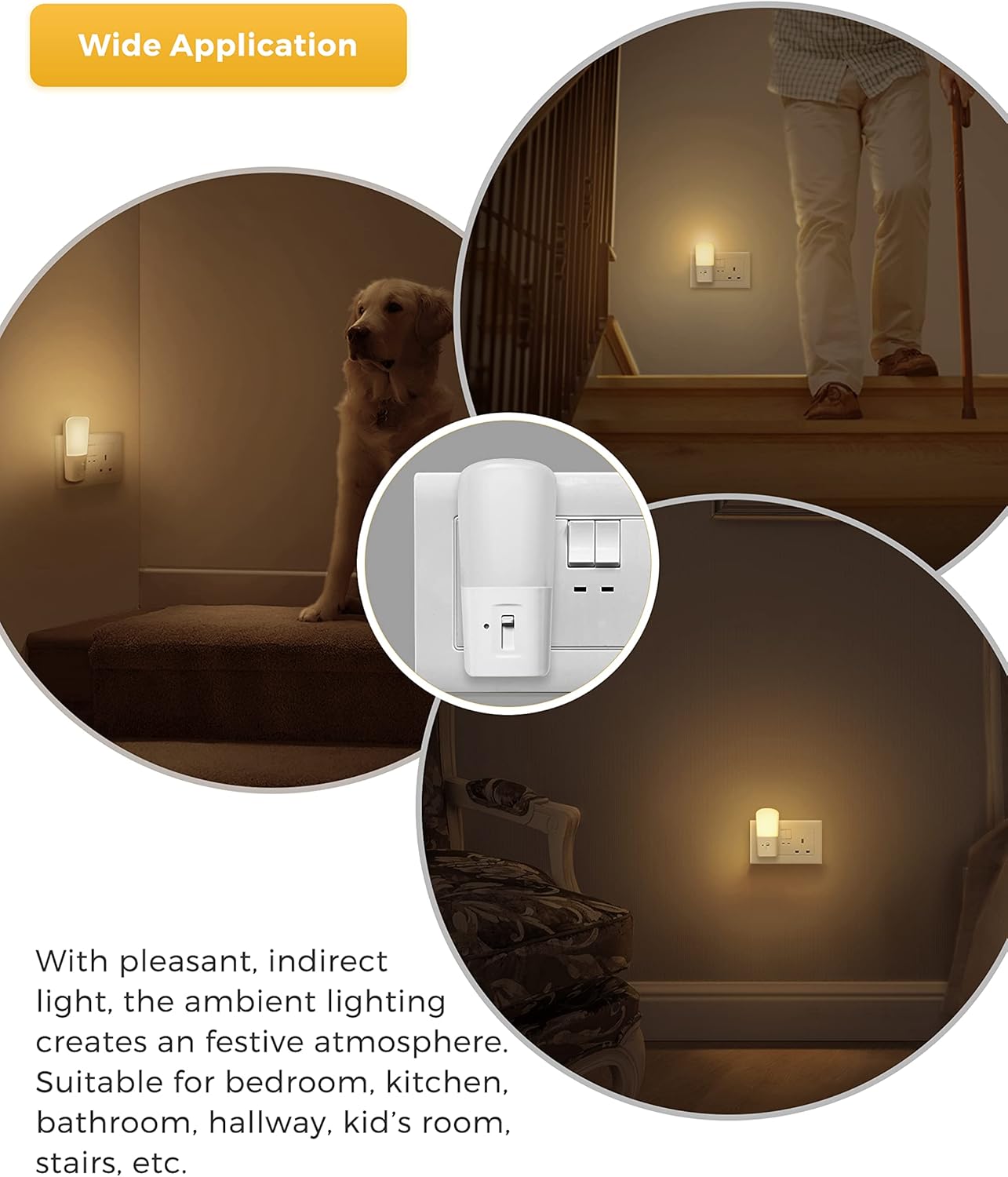 Thumbnail 6 de LOHAS Dusk to Dawn Plug-in Night Light (2-Pack) – Dimmable Warm White 3000K, 5–80 LM, Auto On/Off
