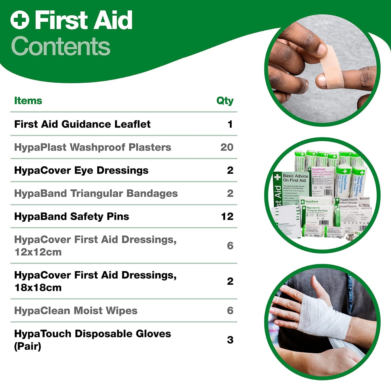 Detalle de Safety First Aid Group HSE 1–10 Persons refill kit 🩹