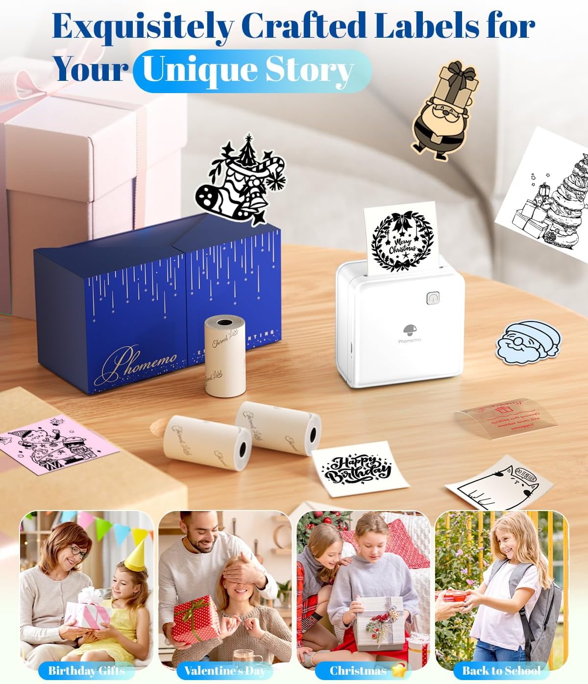 Detalle de Phomemo P2S mini sticker printer 300dpi