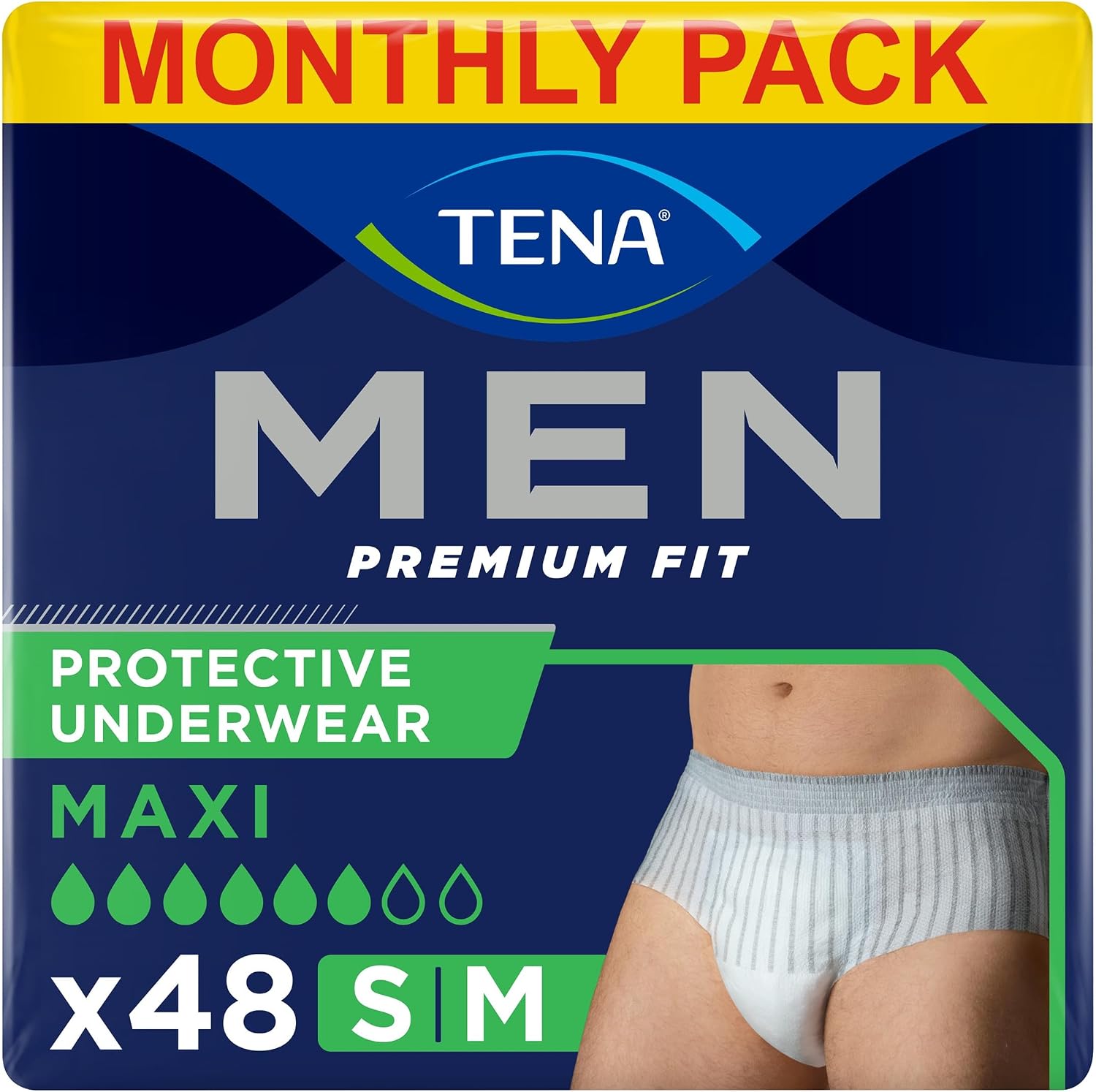 Detalle de TENA Men Protective Underwear Medium, Level 4, 48 pairs 🩲