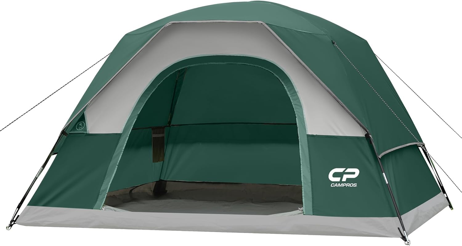 Detalle de CAMPROS CP Camping Tent 2/4/6 Person — Waterproof, Windproof Double Layer Dome Tent