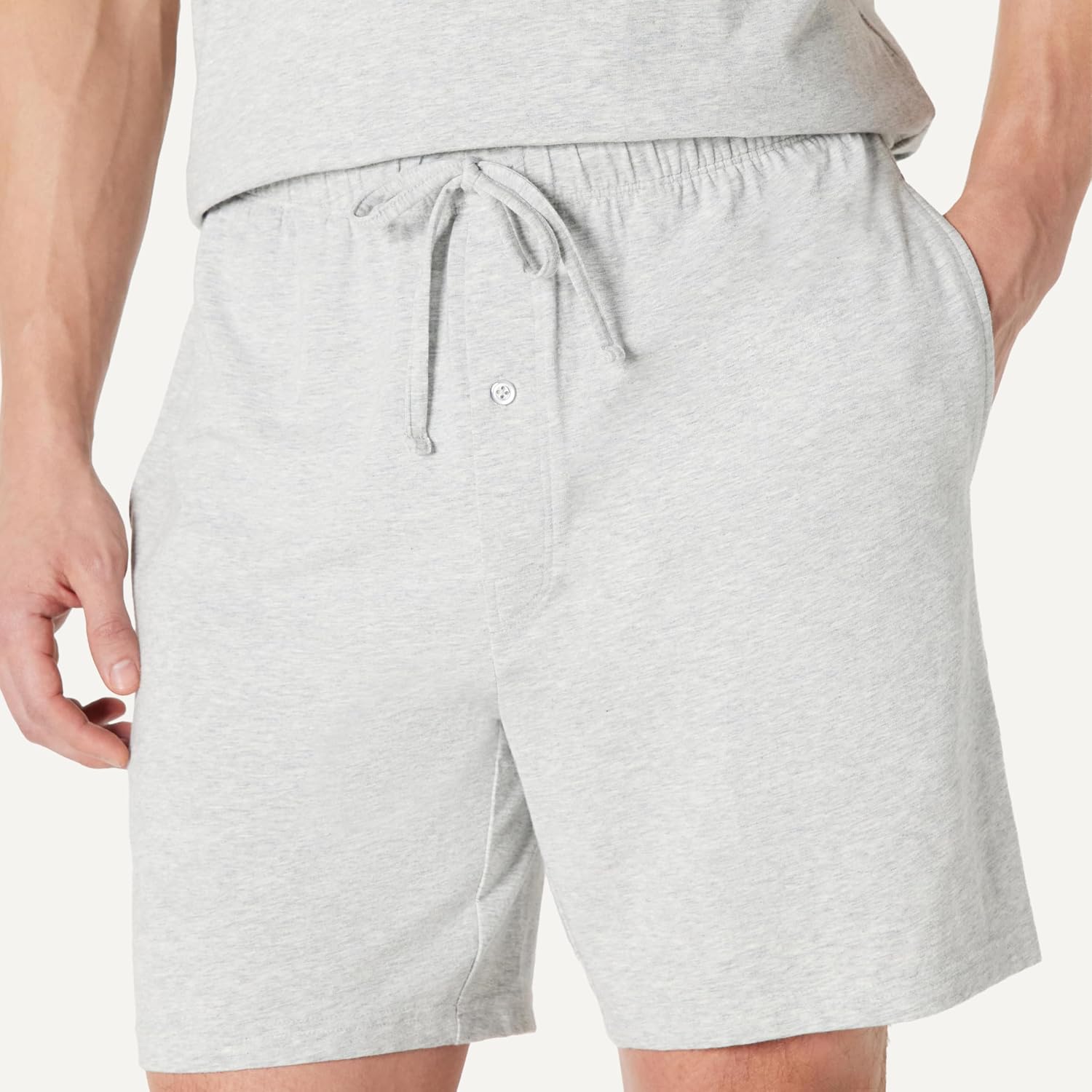 Detalle de Amazon Essentials Men's Cotton-Modal Pyjama Set: Short Sleeve T‑Shirt and Shorts