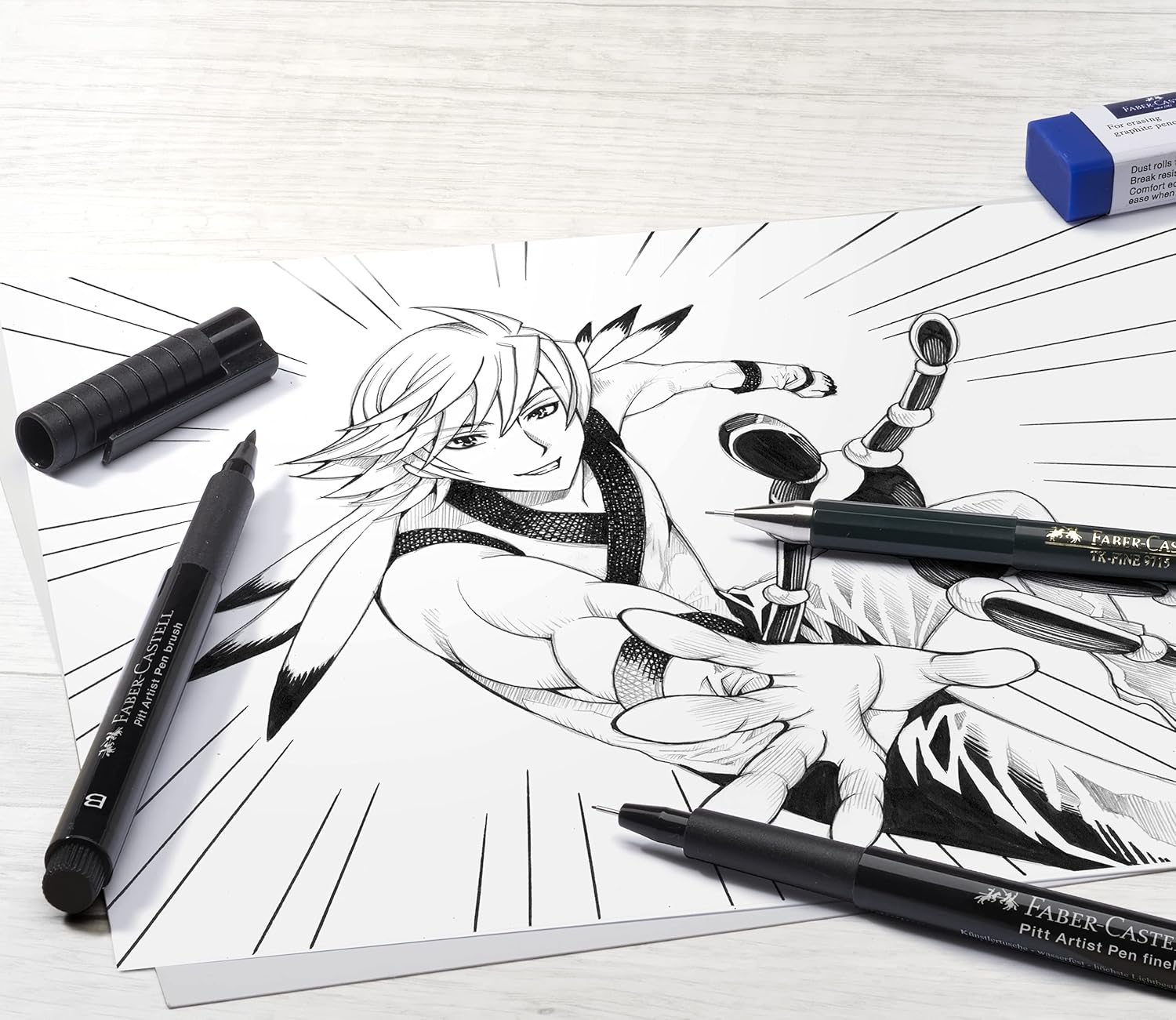 Detalle 2 de Faber-Castell Creative Studio Manga Starter Set – Multicoloured (PITT Ink)