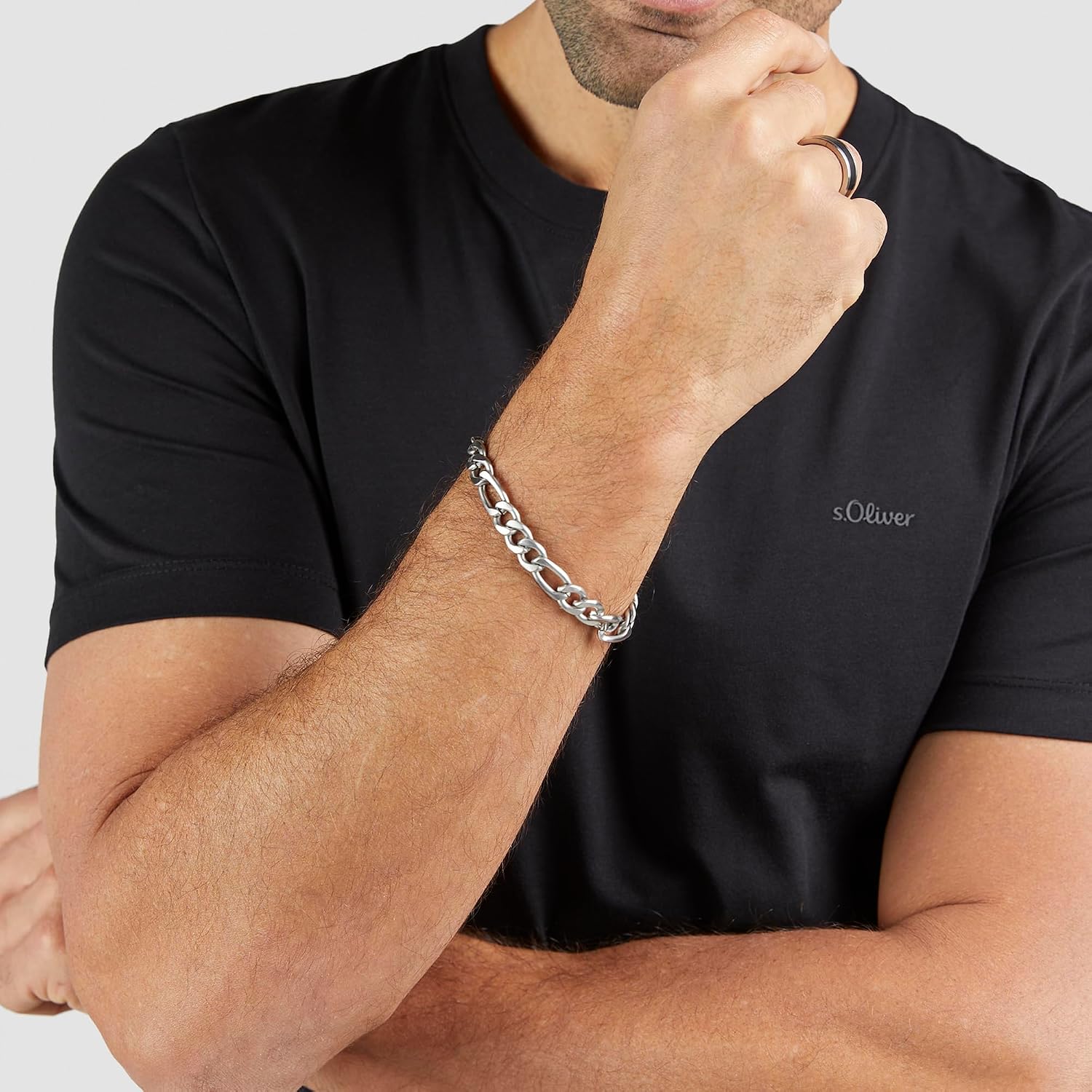 Thumbnail 2 de s.Oliver Herren Schmuck: Halskette & Armband aus Edelstahl – zeitlos, markant & robust (22 cm)