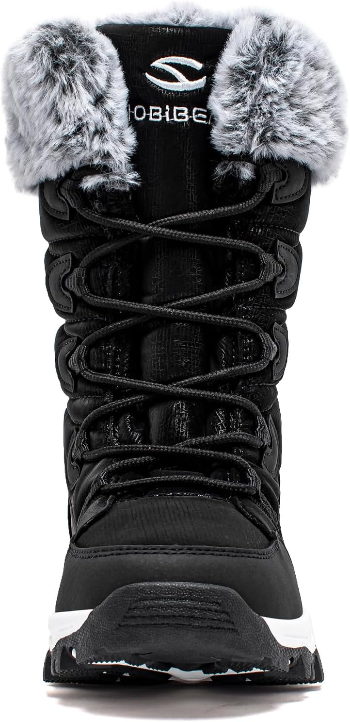 Detalle de HOBIBEAR Women's Waterproof Winter Snow Boots, Faux Fur Lining, Mid-Calf