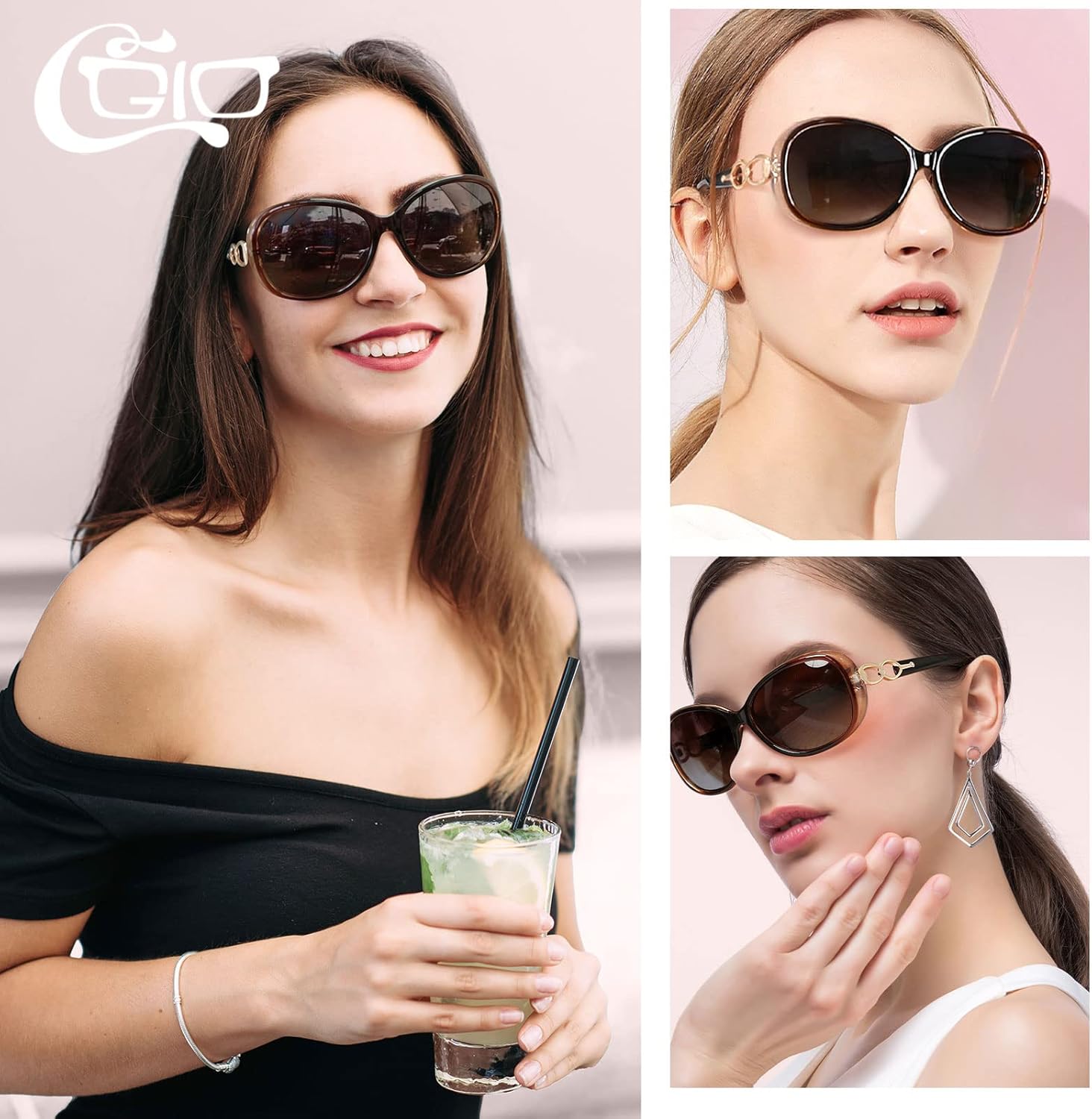 Detalle 2 de CGID Occhiali da sole da donna polarizzati retrò con protezione UV400