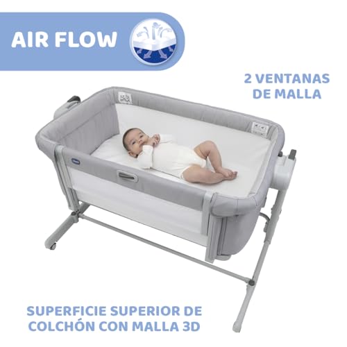 Detalle de Chicco Next2Me Magic EVO 💤 Cuna Colecho con Columpio