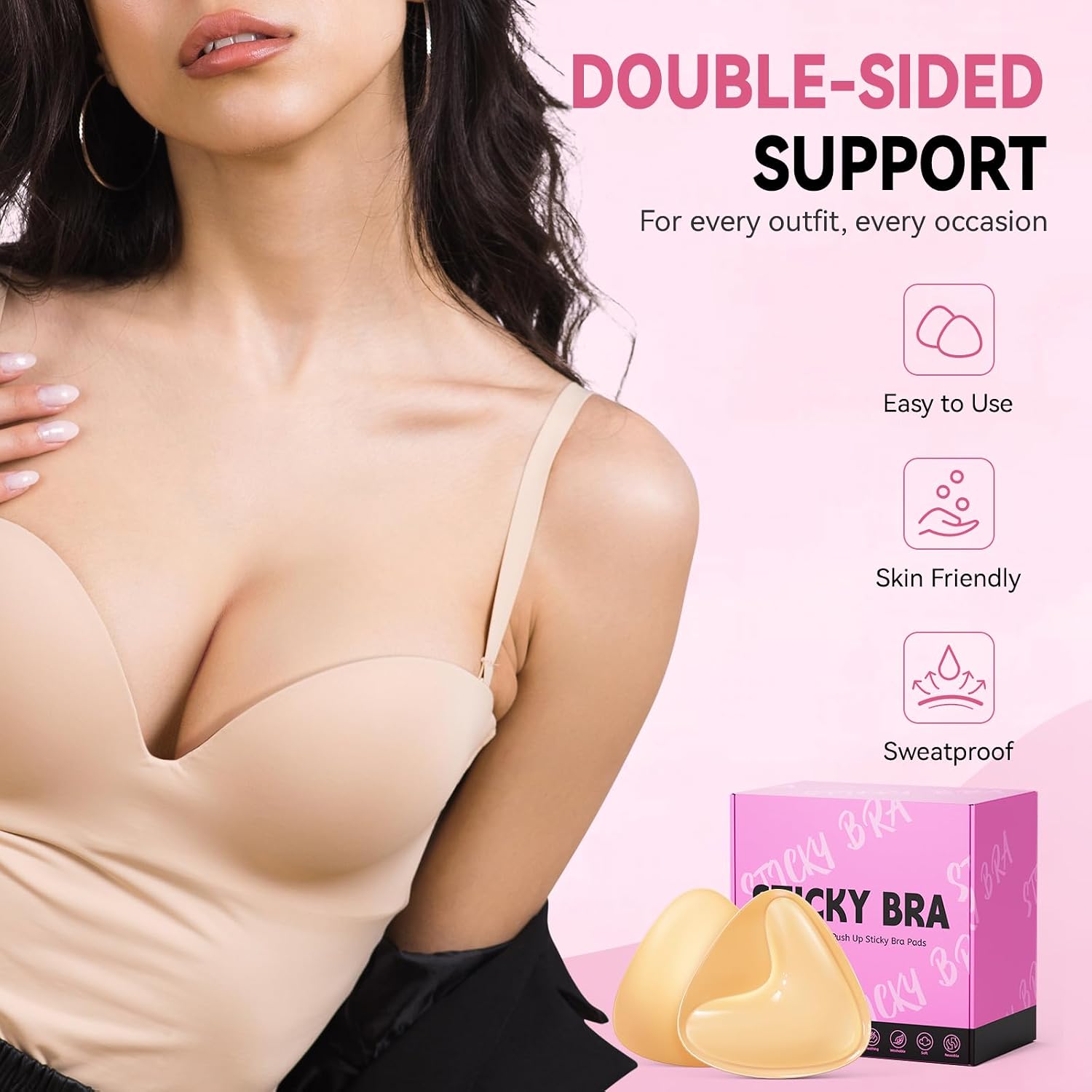 Thumbnail 1 de BeautiKip Sticky Bra Inserts, Medium Beige