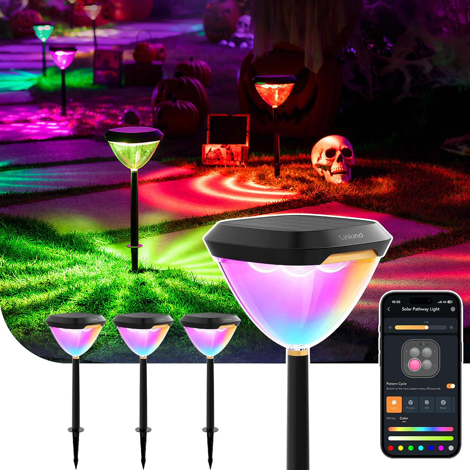 Detalle de Linkind Solar Pathway Lights 4-Pack