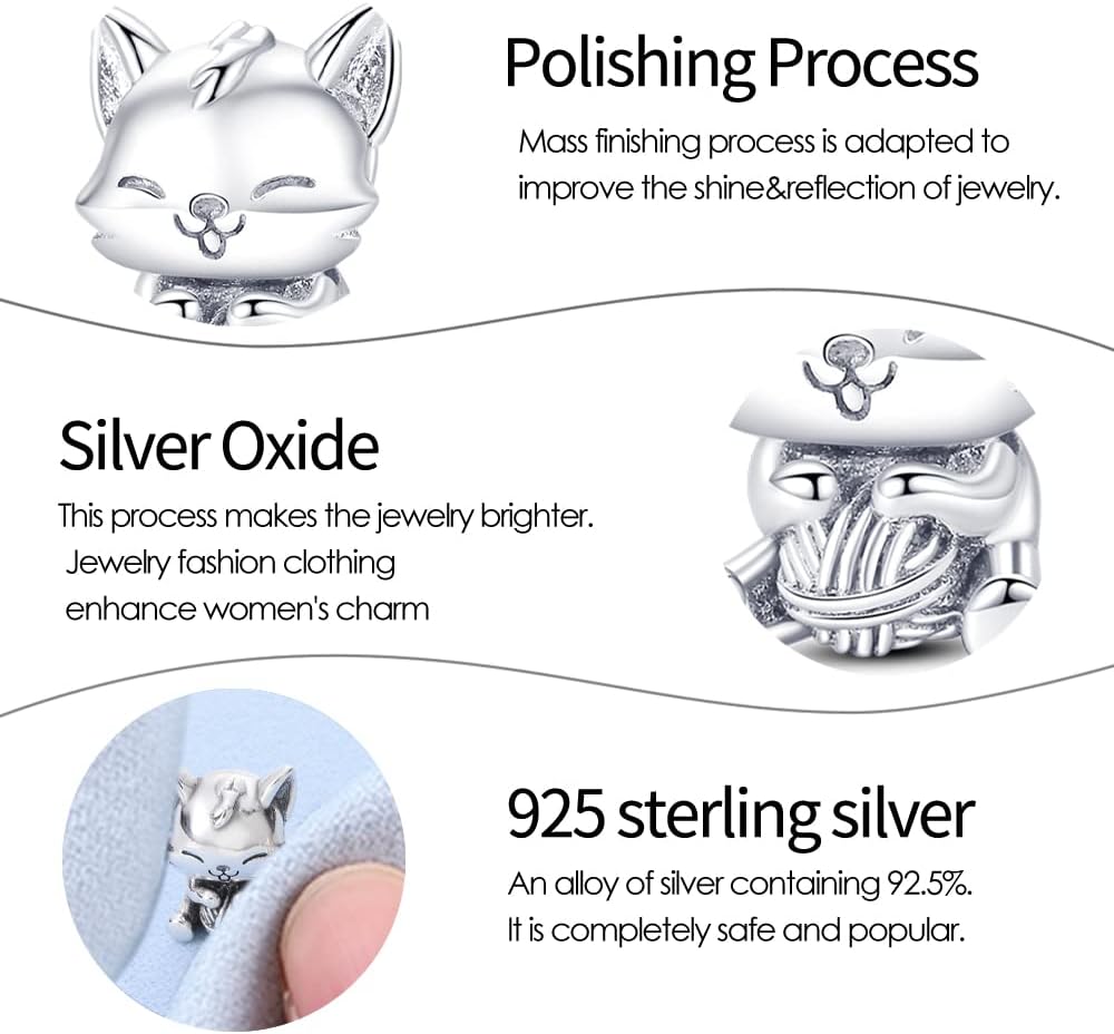 Thumbnail 3 de KUNVONIC Charm Anhänger Damen 925 Sterling Silber – passend für Pandora- und europäische Armbänder