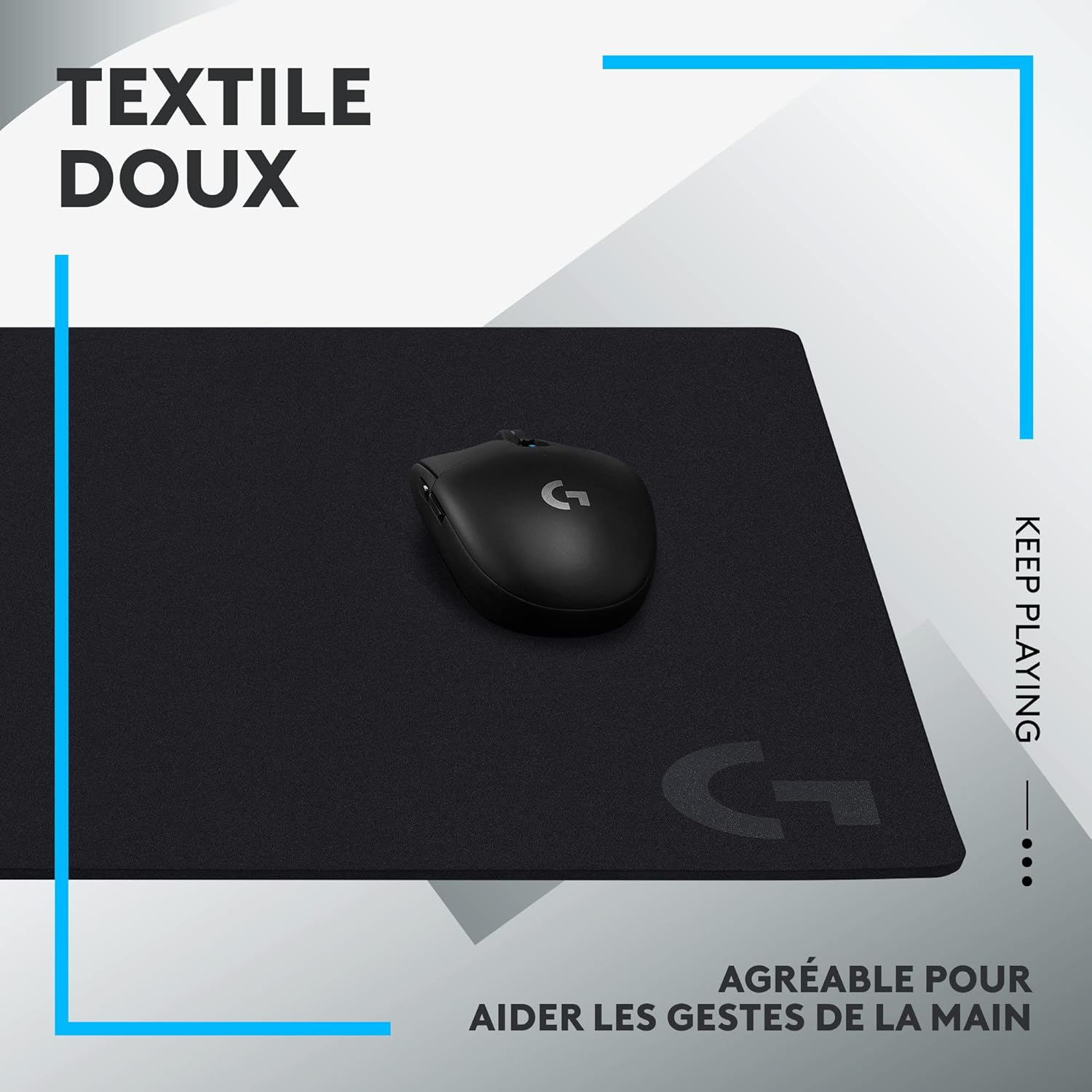 Thumbnail 5 de Logitech G G640 Grand : grand tapis de souris gaming en tissu optimisé pour capteurs
