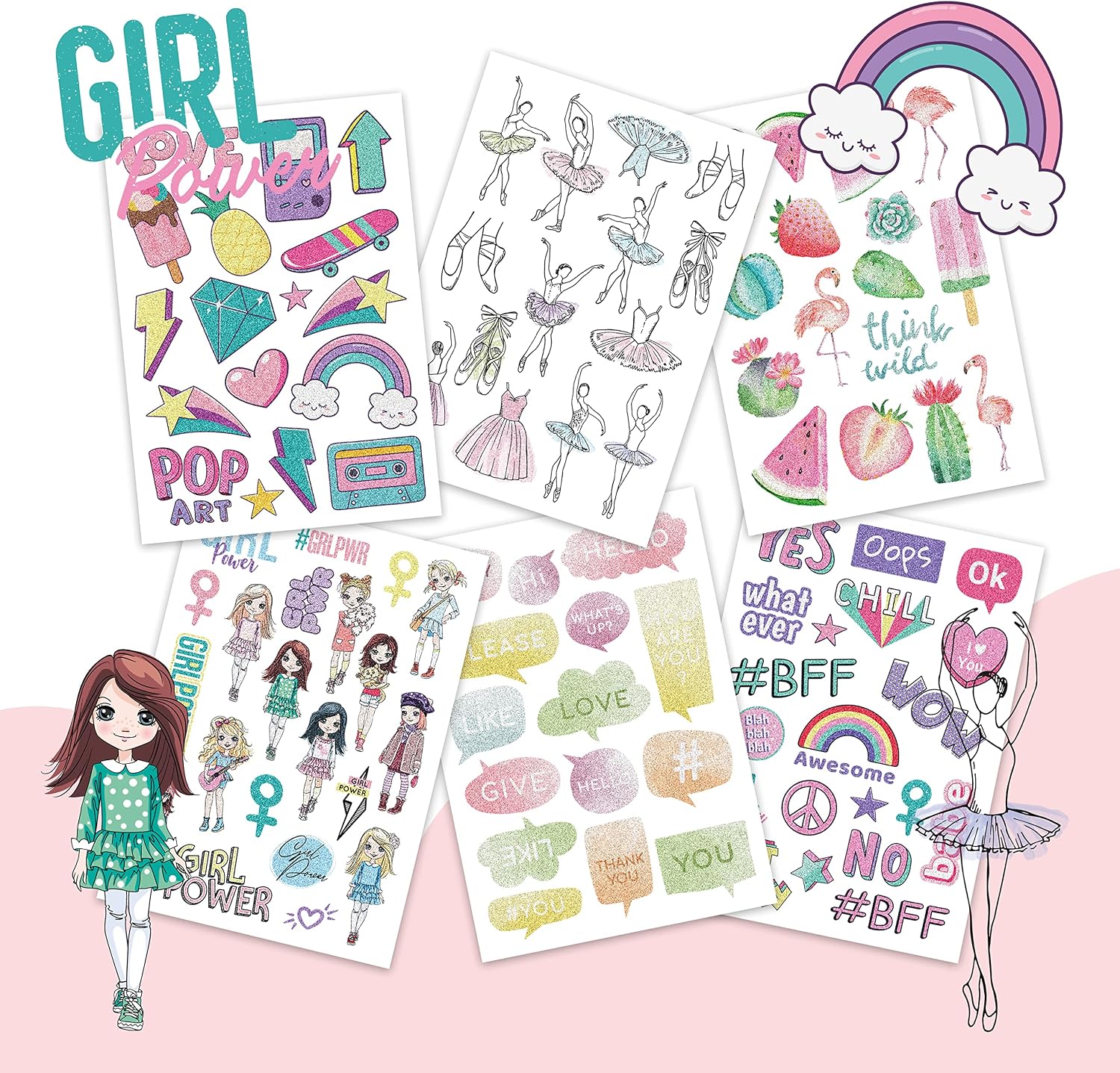 Detalle 1 de Papierdrachen Metallic-Tattoos für Kinder 100