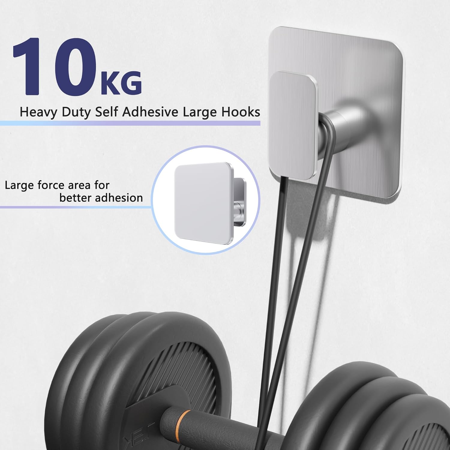 Thumbnail 3 de Aikzik Large Self Adhesive Hooks 4 Pack 10kg