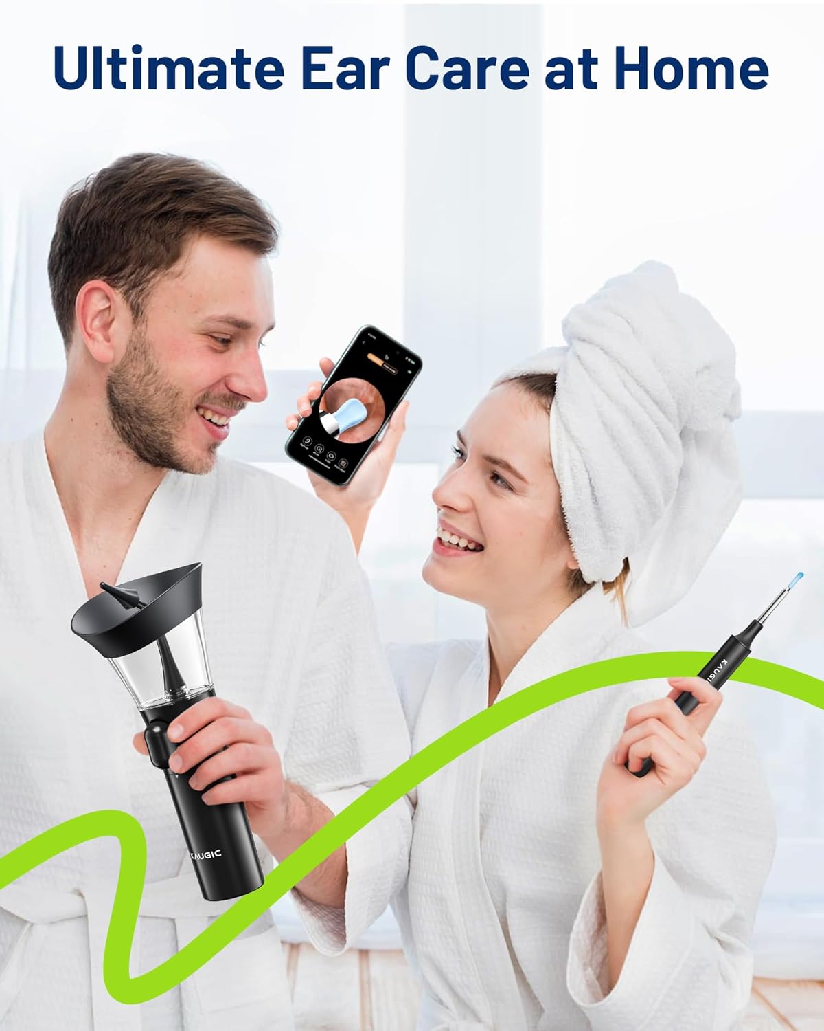 Detalle de KAUGIC Ear Wax Removal: One-Hand Manual Ear Cleaner with Camera – Safe Home Ear Care Kit