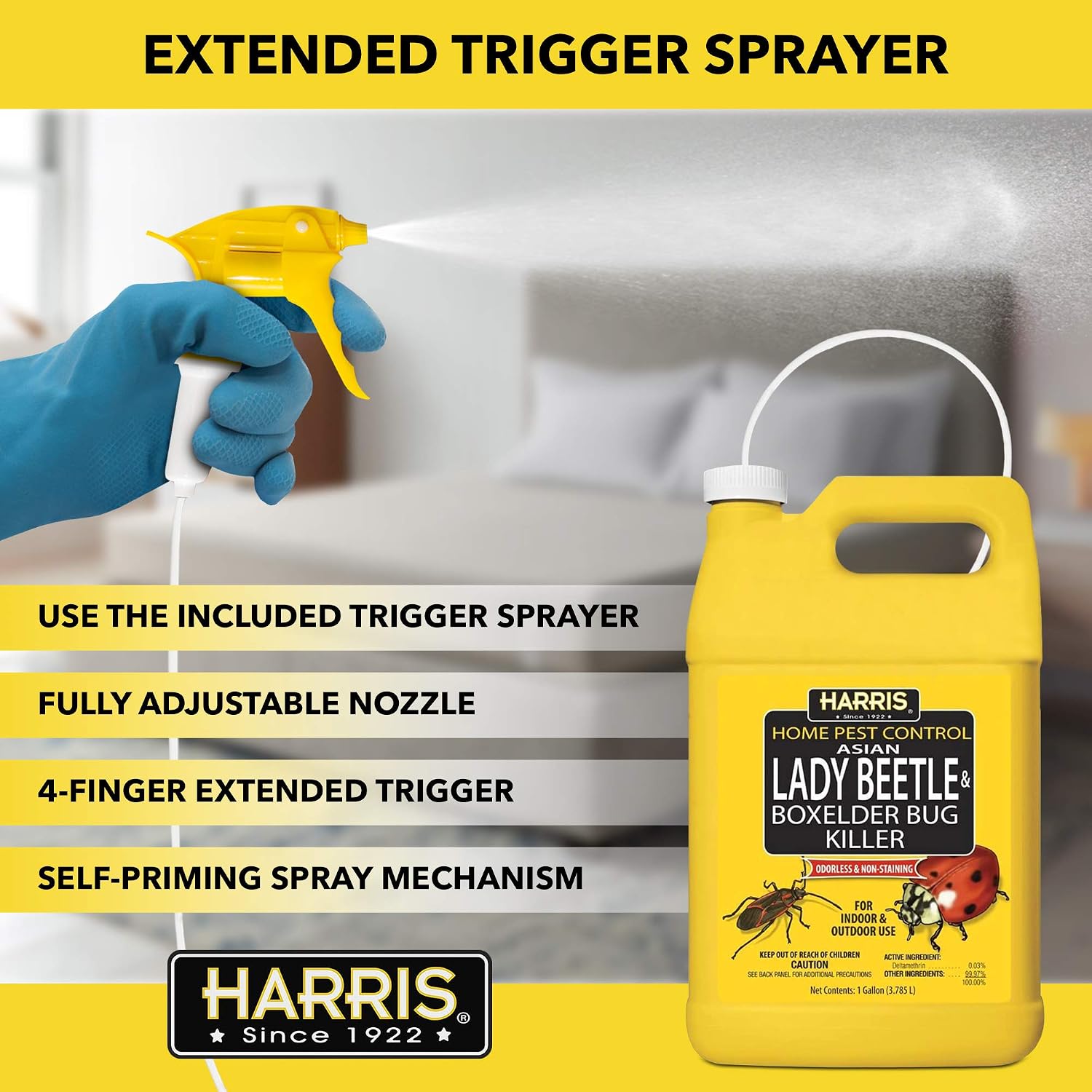 Detalle 1 de HARRIS HBXA-128 Asian Lady Beetle & Box Elder Killer Spray, 1 Gallon