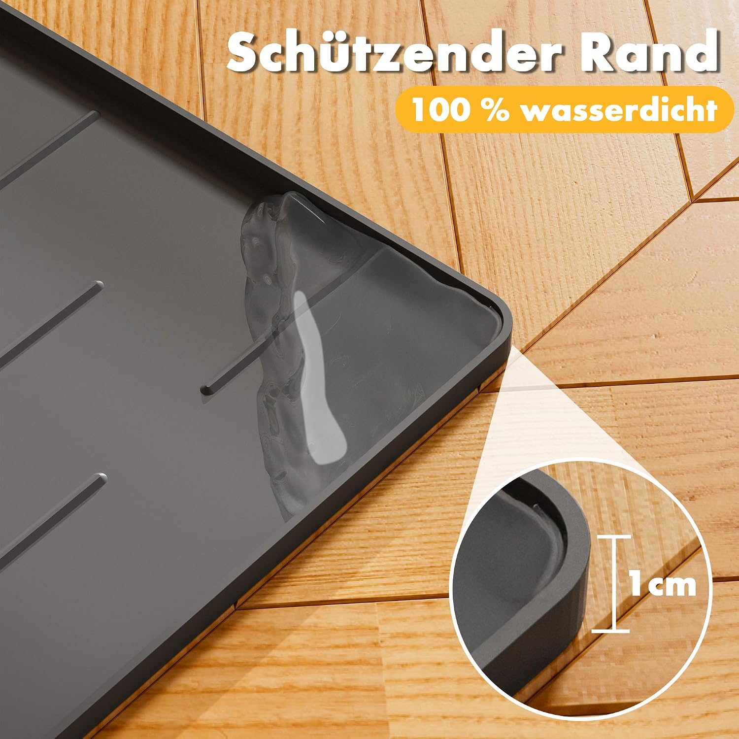 Thumbnail 5 de Pieviev Katzenklo Matte aus Silikon (86 x 56 cm) – rutschfeste, wasserdichte Unterlage in Dunkelgrau