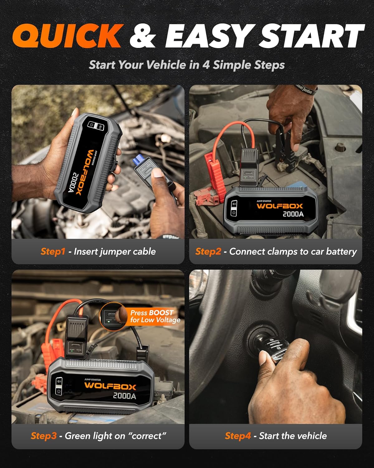 Thumbnail 6 de WOLFBOX 2000A Jump Starter 44.4Wh car booster
