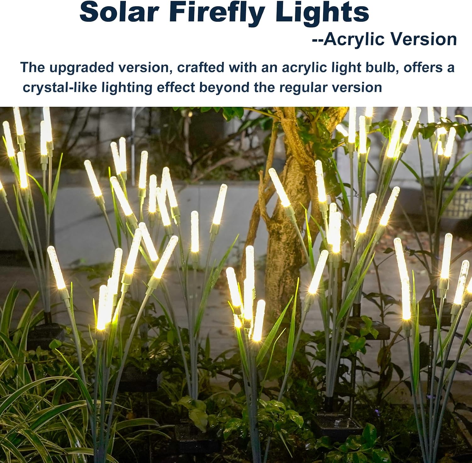 Detalle de DooYard Solar Garden Lights 4 Pack: Acrylic Firefly Solar Stakes