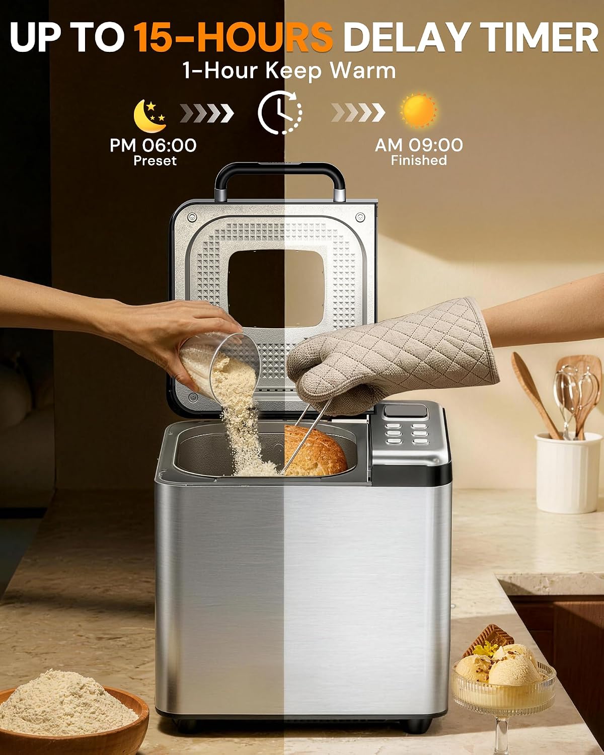 Detalle 1 de OSIPOTO Bread Maker, 2LB Capacity