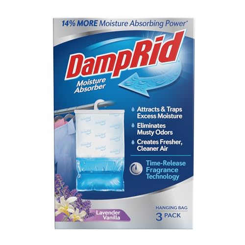 DampRid Lavender Vanilla Hanging Moisture Absorber, 16 oz, 3 Pack