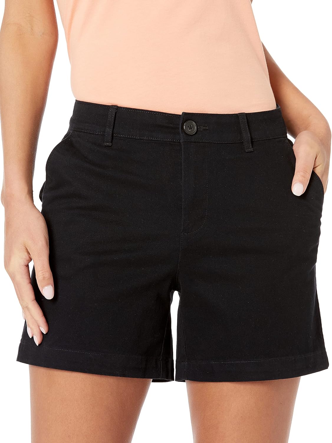 Thumbnail 2 de Amazon Essentials Damen Khakifarbene Slim-Fit-Shorts mit mittlerer Leibhöhe – 13 cm Beininnenlänge