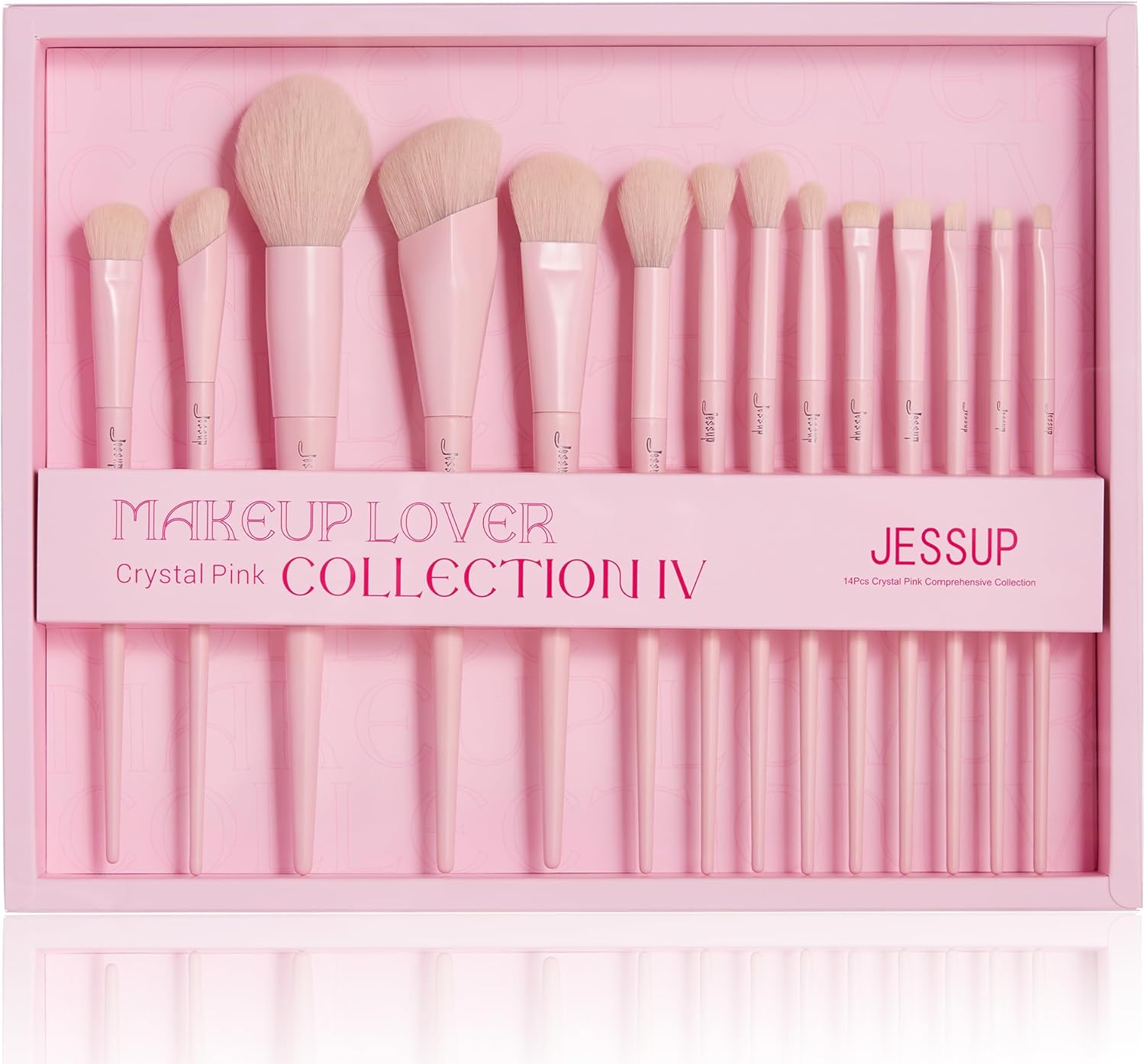 Detalle de Jessup Coffret Cadeau Pinceaux Maquillage Roses – Ensemble 14 pièces pour un look professionnel