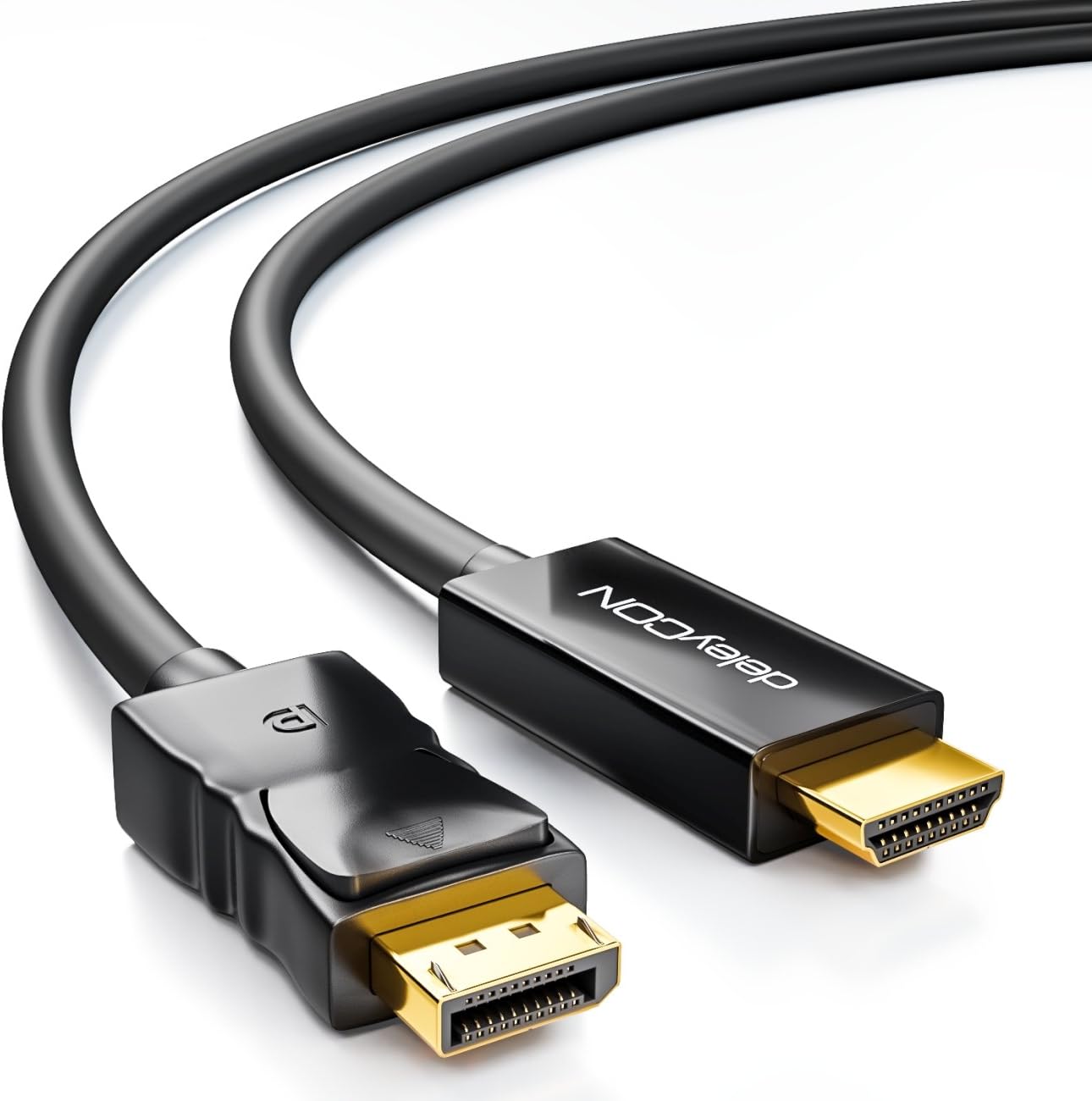 Detalle de deleyCON DisplayPort zu HDMI Kabel 2 m – High Speed 4k UHD, 1080p, 3D Audioübertragung