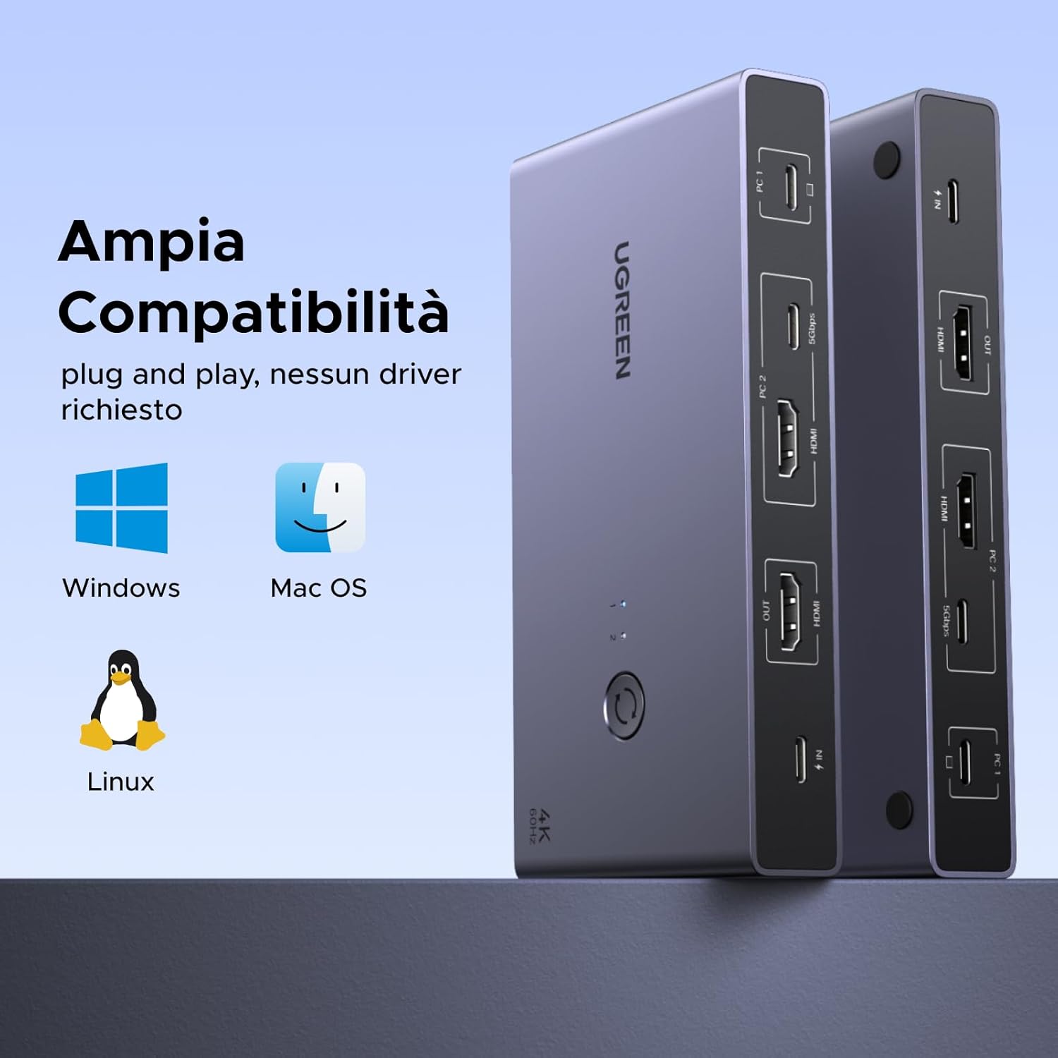 Thumbnail 6 de UGREEN Switch KVM USB-C HDMI 4K@60Hz