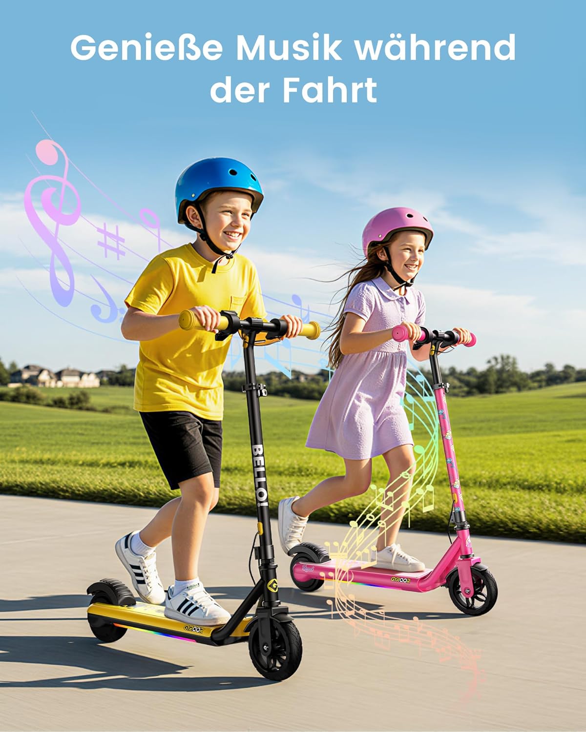 Detalle de Gyroor H30 Max E Scooter Kinder 6–14 Jahre – 150W, Dreifach Geschwindigkeit, Bluetooth-Musik & Doppelbremse