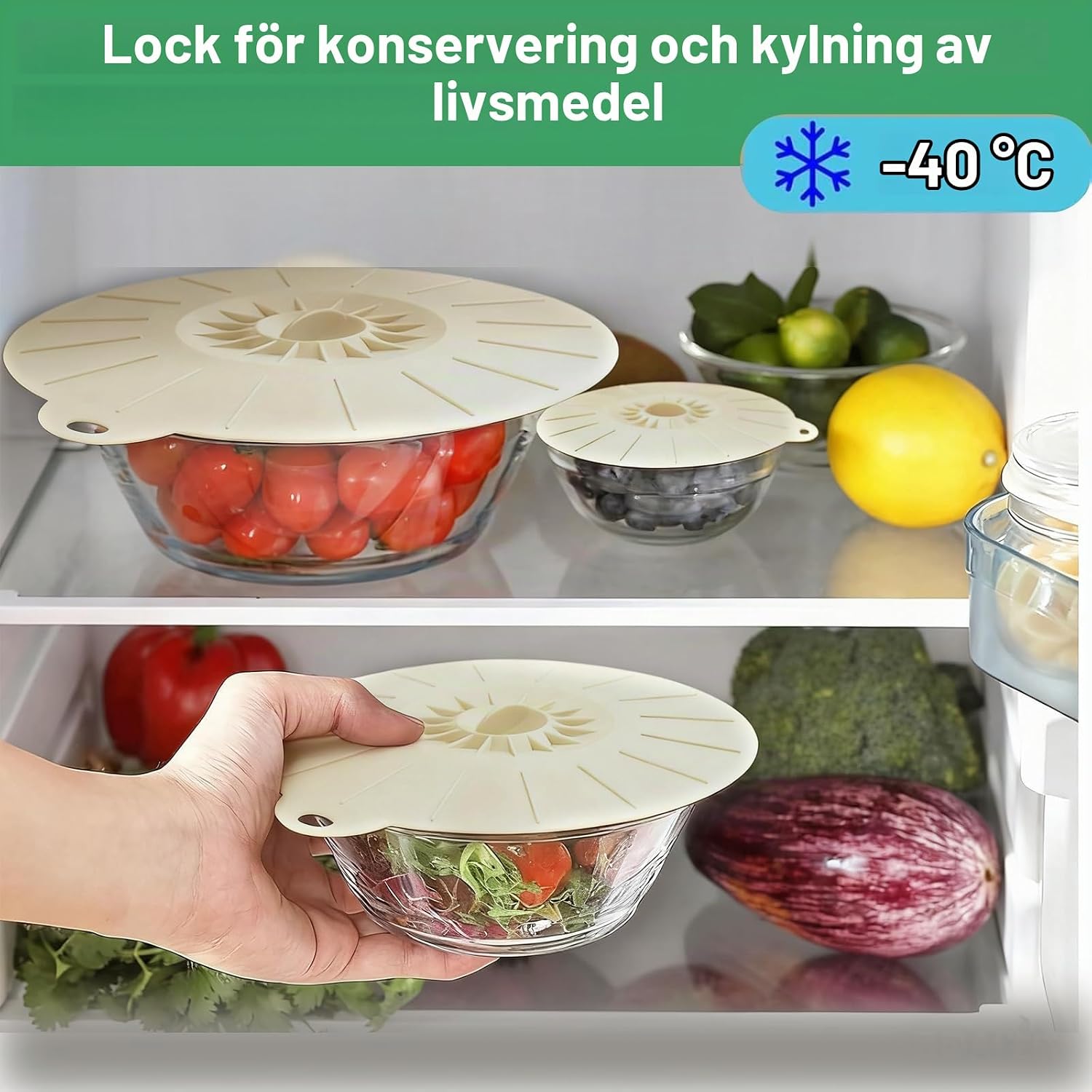 Detalle 2 de CALLYSONIC 1 silikonlock i 5 storlekar för skålar och kärl