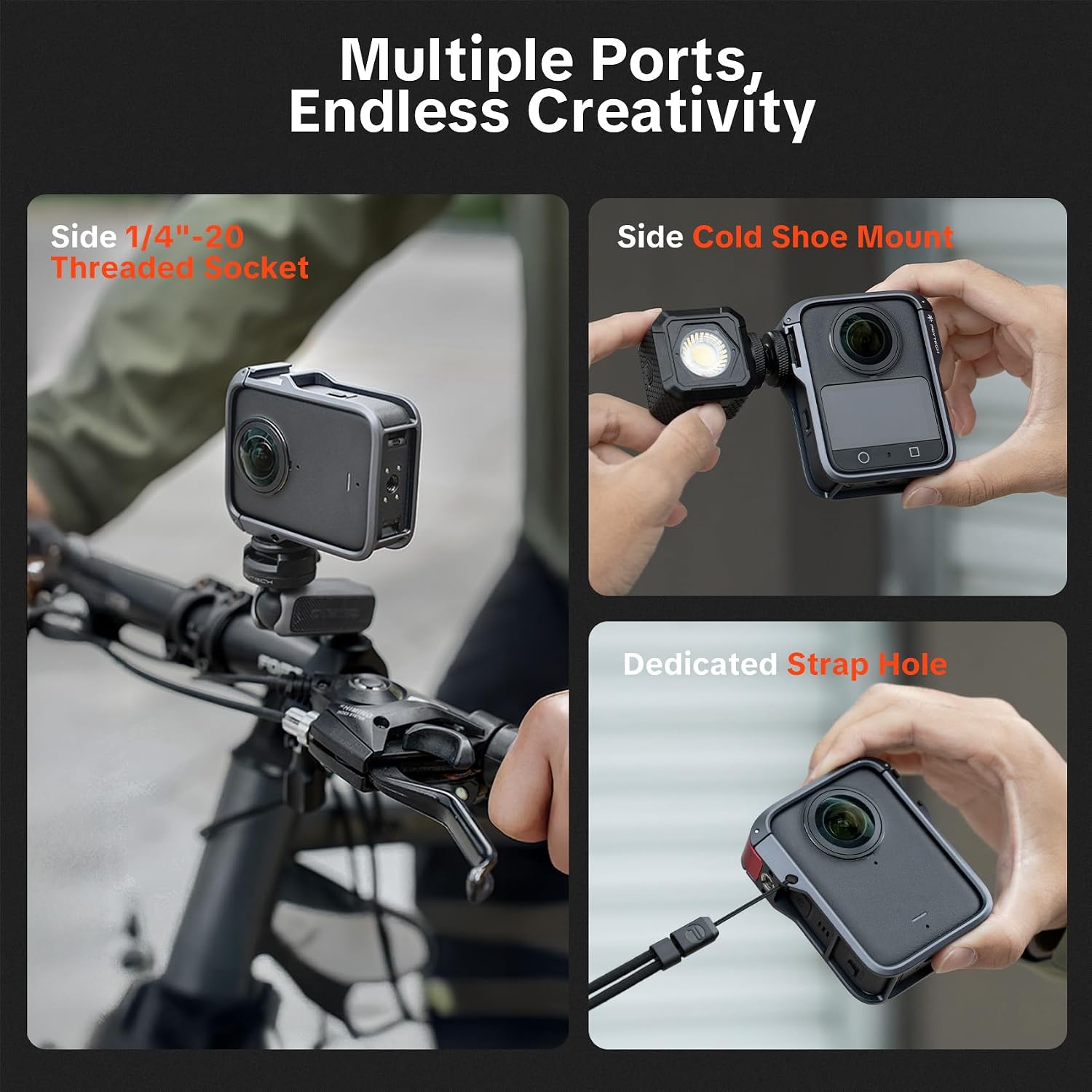 Thumbnail 4 de PGYTECH Camera Cage for DJI OSMO 360 — Durable Aluminium Alloy Protection with Quick-Release and Mounting Options