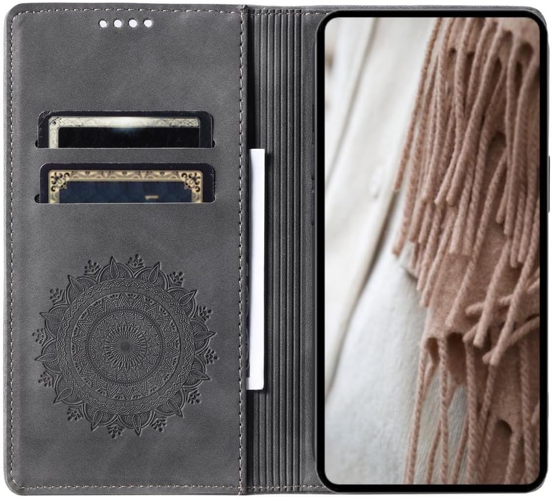 Thumbnail 3 de CoverKingz Handyhülle für Samsung Galaxy S24 – Mandala Klapphülle mit Kartenfach, Grau